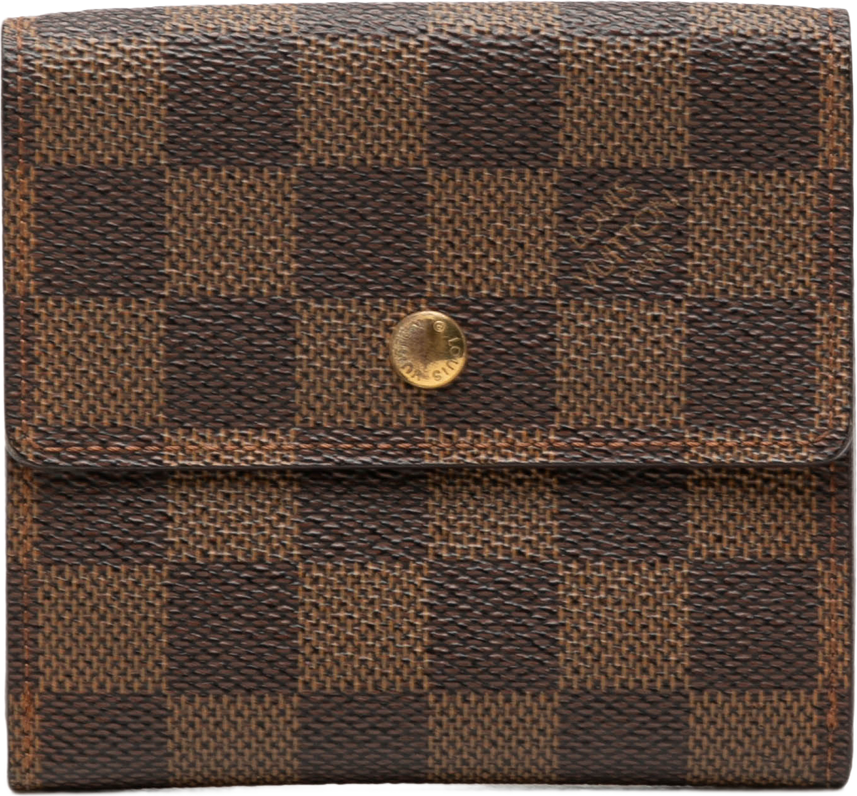 Louis Vuitton Damier Ebene Portefeuille Elise Wallet, från Luxclusif, i färgen brown.