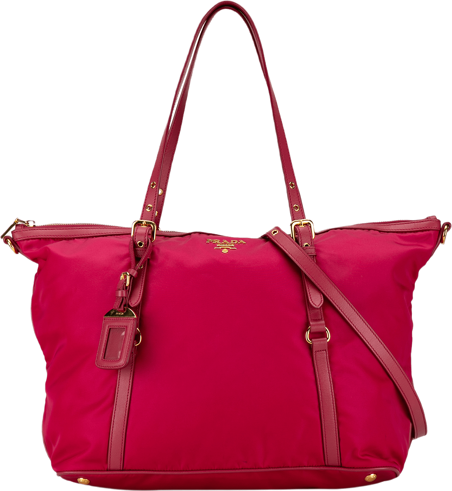 Prada Saffiano-trimmed Tessuto Satchel