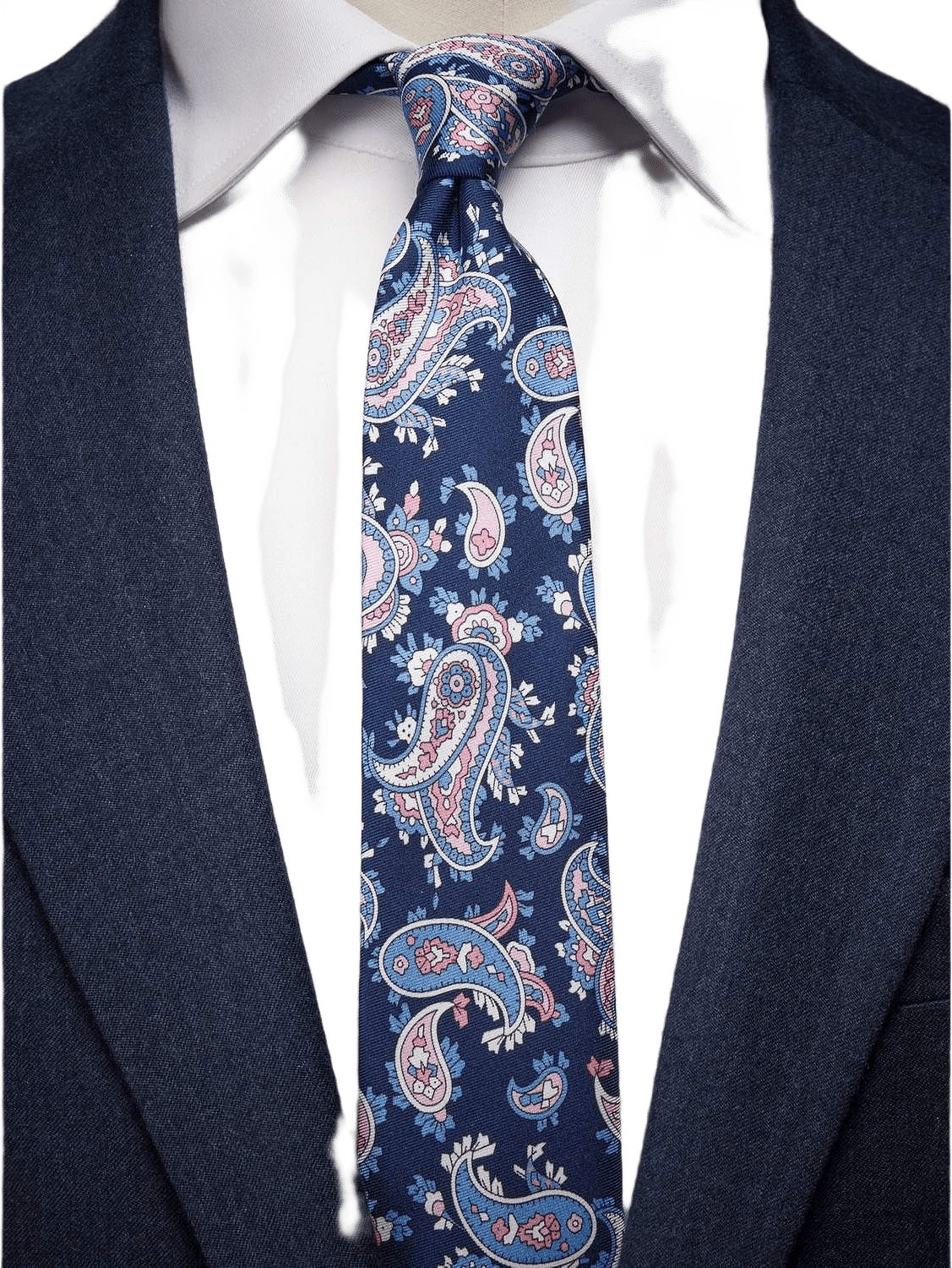 Tie Paisley, från John Henric, i färgen navy blue.