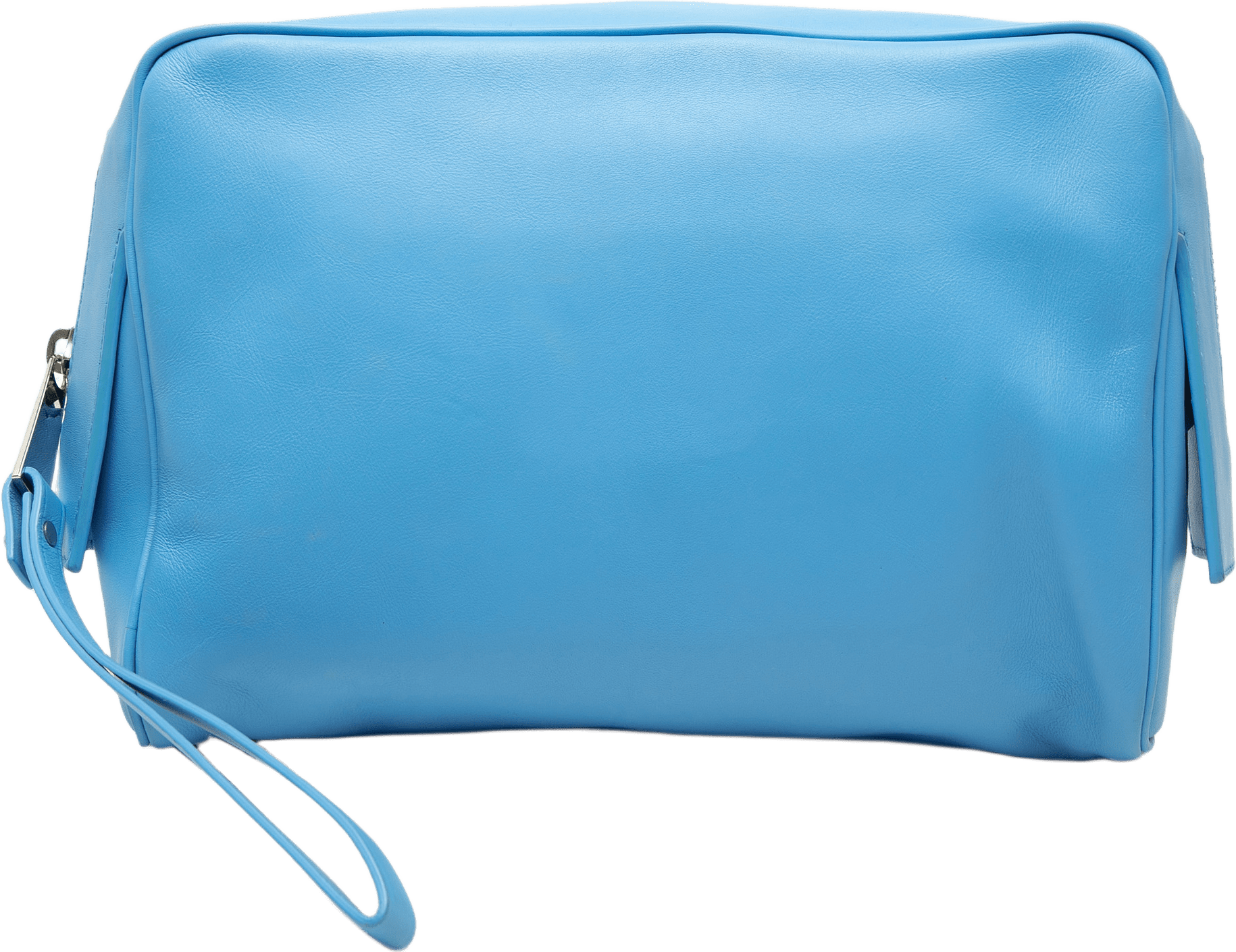 Bottega Veneta Leather Clutch, från Luxclusif, i färgen blå.