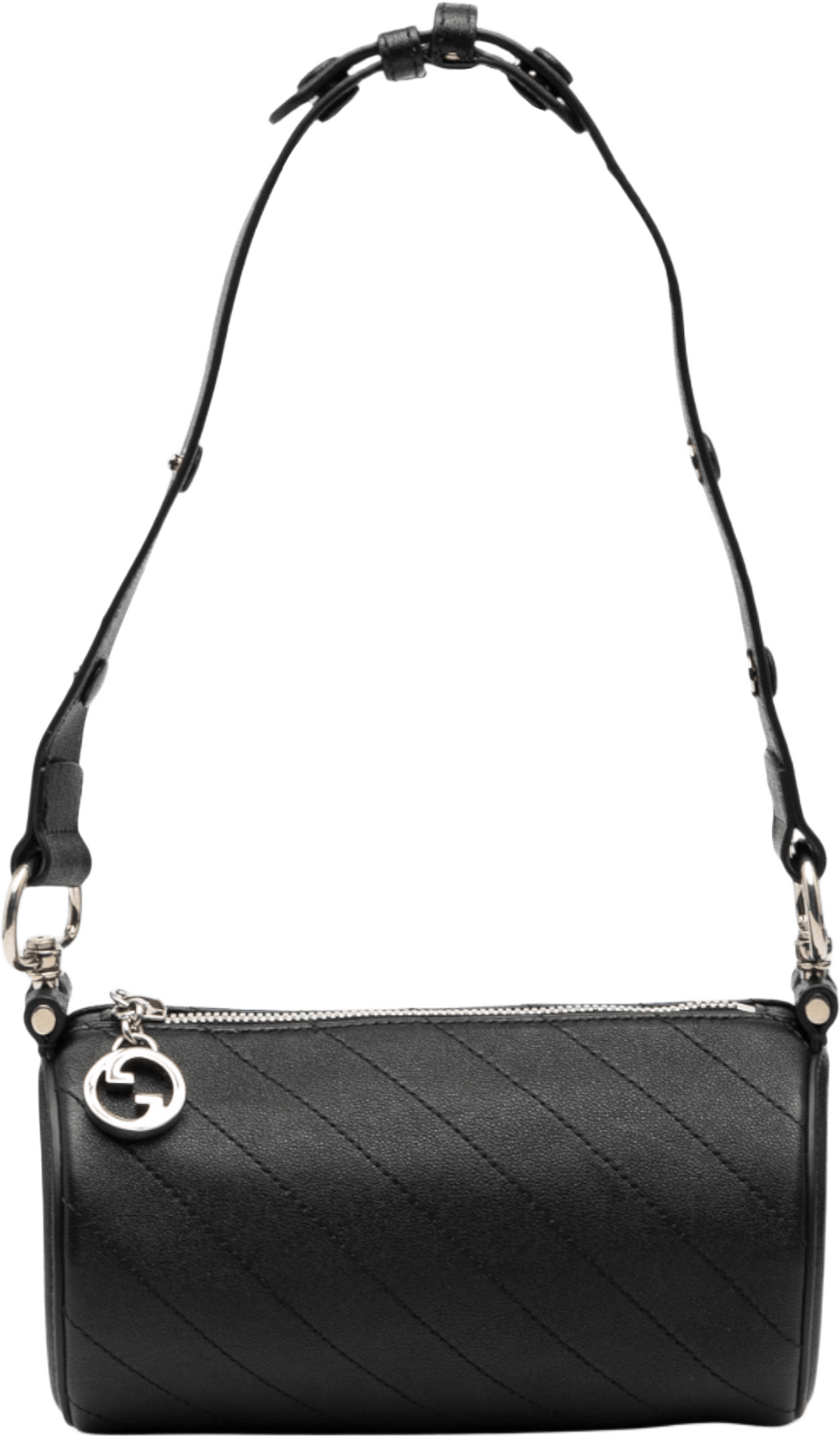 Gucci Mini Leather Blondie Barrel Shoulder Bag, från Luxclusif, i färgen black.