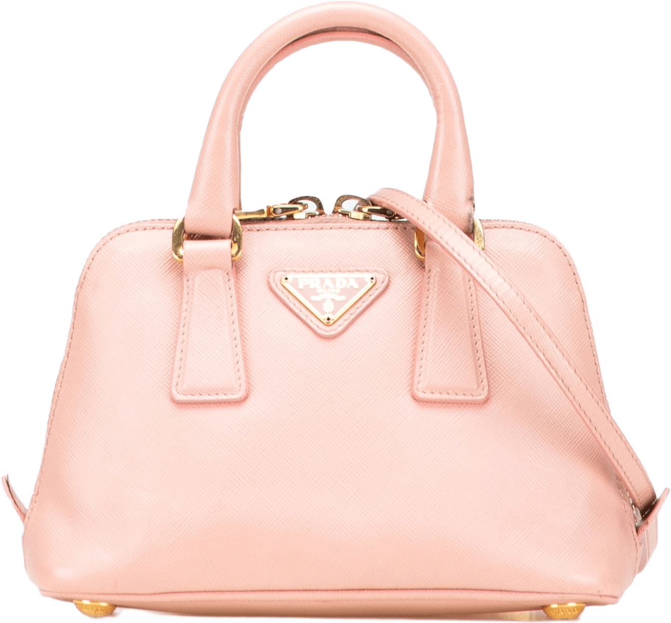 Prada Mini Saffiano Lux Promenade Satchel, från Luxclusif, i färgen pink.
