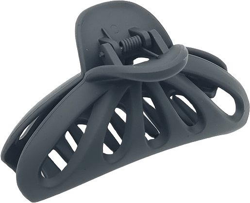 Gummerad Hårklämma Solfjäder 10 Cm, från Complement, i färgen black.