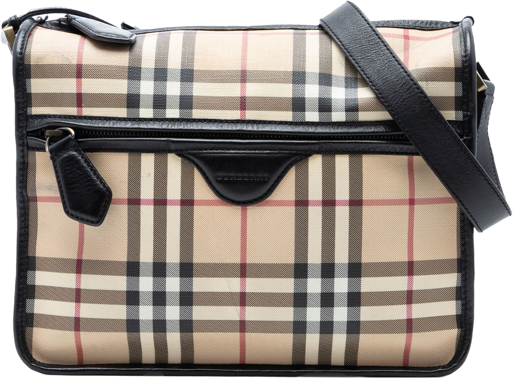 Burberry House Check Coated Canvas Crossbody, från Luxclusif, i färgen beige.