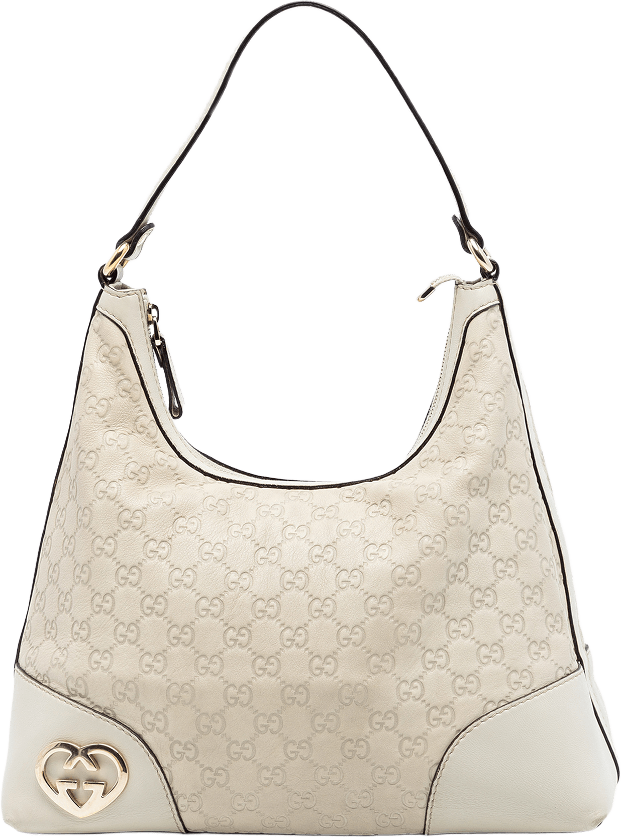 Gucci Guccissima Lovely Shoulder Bag, från Luxclusif, i färgen light beige.