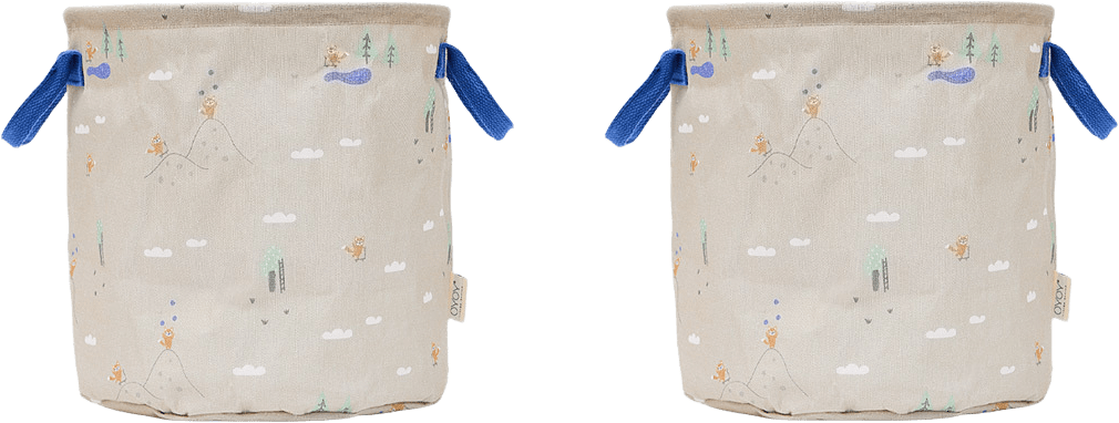 Foxy Storage Basket Medium - Set Of 2, från OYOY Mini, i färgen beige,blue.