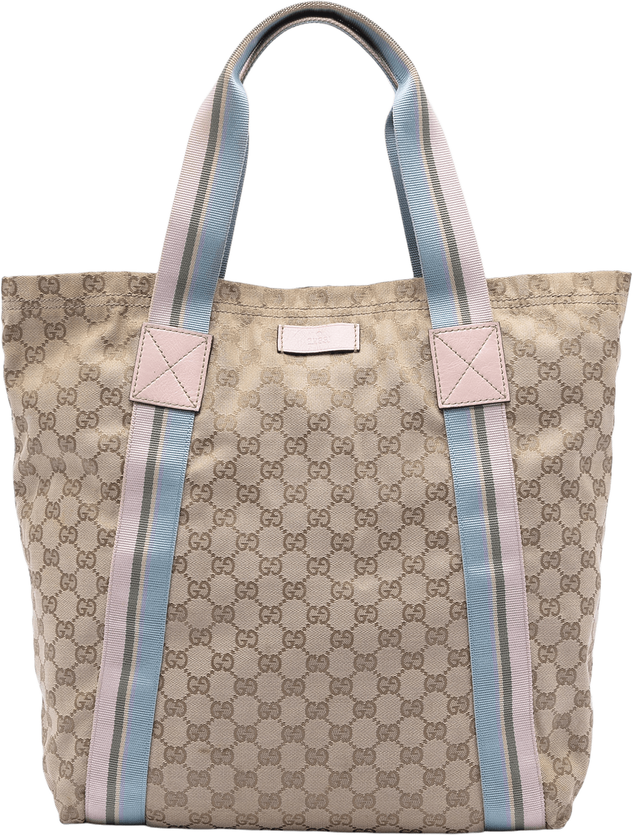 Gucci Gg Canvas Web Tote, från Luxclusif, i färgen beige.