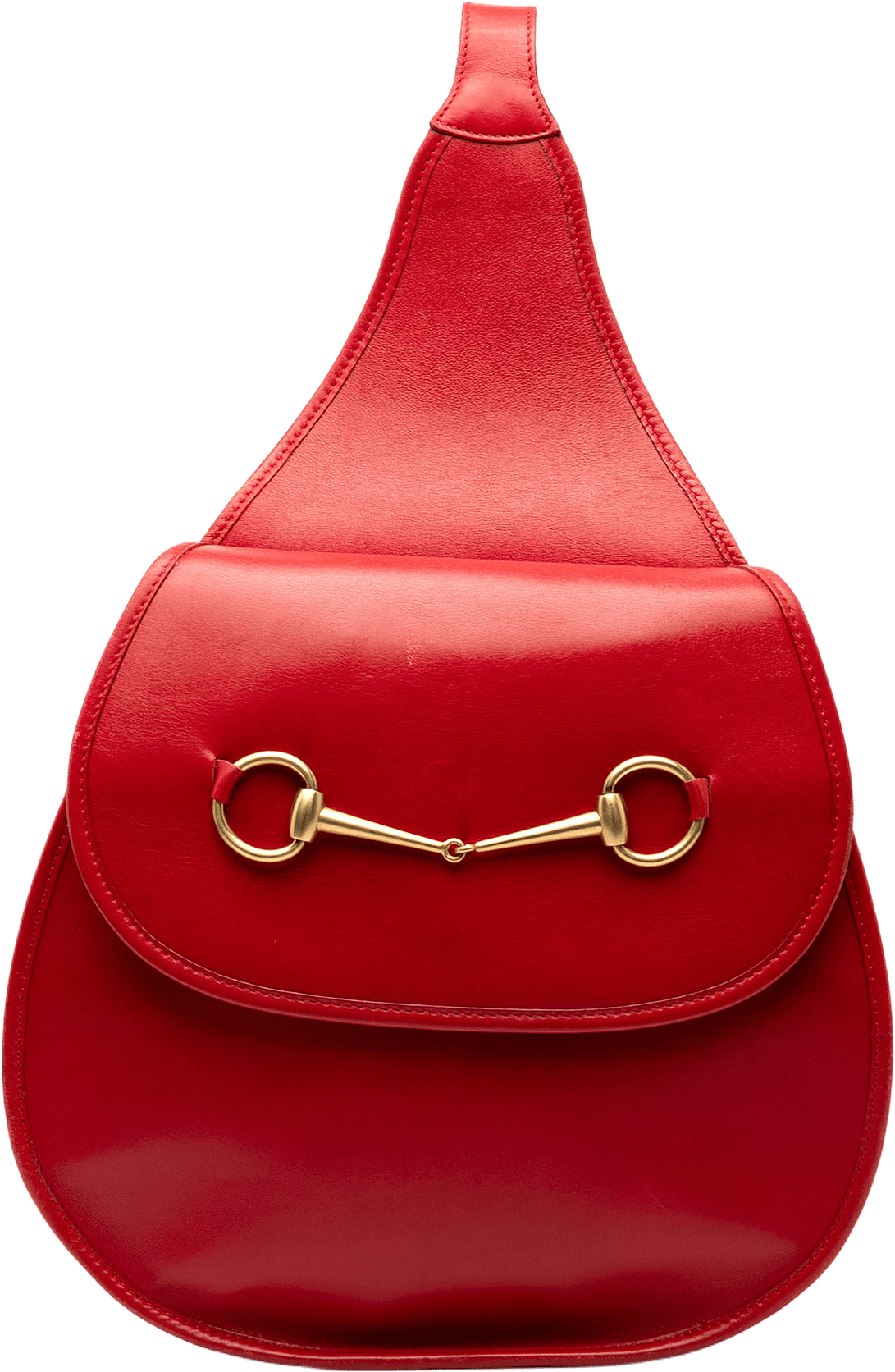 Gucci Leather Horsebit Backpack, från Luxclusif, i färgen red.