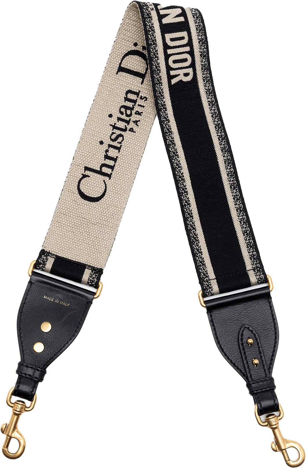 Dior Canvas Logo Embroidered Shoulder Strap, från Luxclusif, i färgen black.
