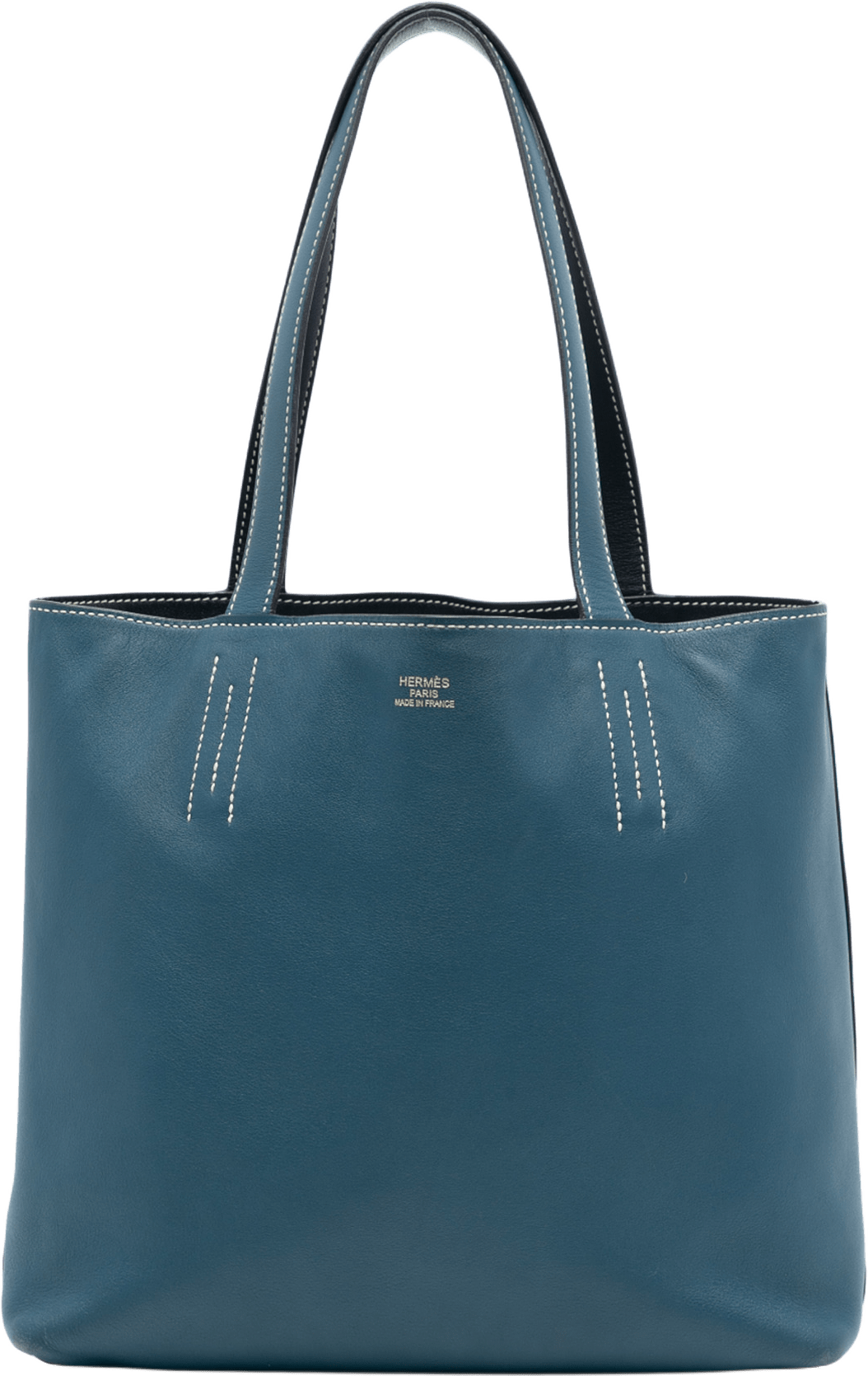 Hermès Clemence Double Sens 28, från Luxclusif, i färgen peacock.