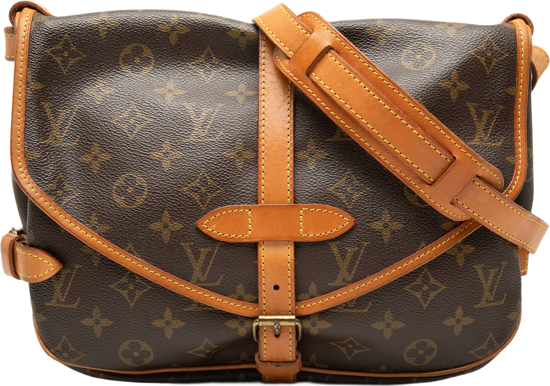 Louis Vuitton Monogram Saumur 30, från Luxclusif, i färgen brun.