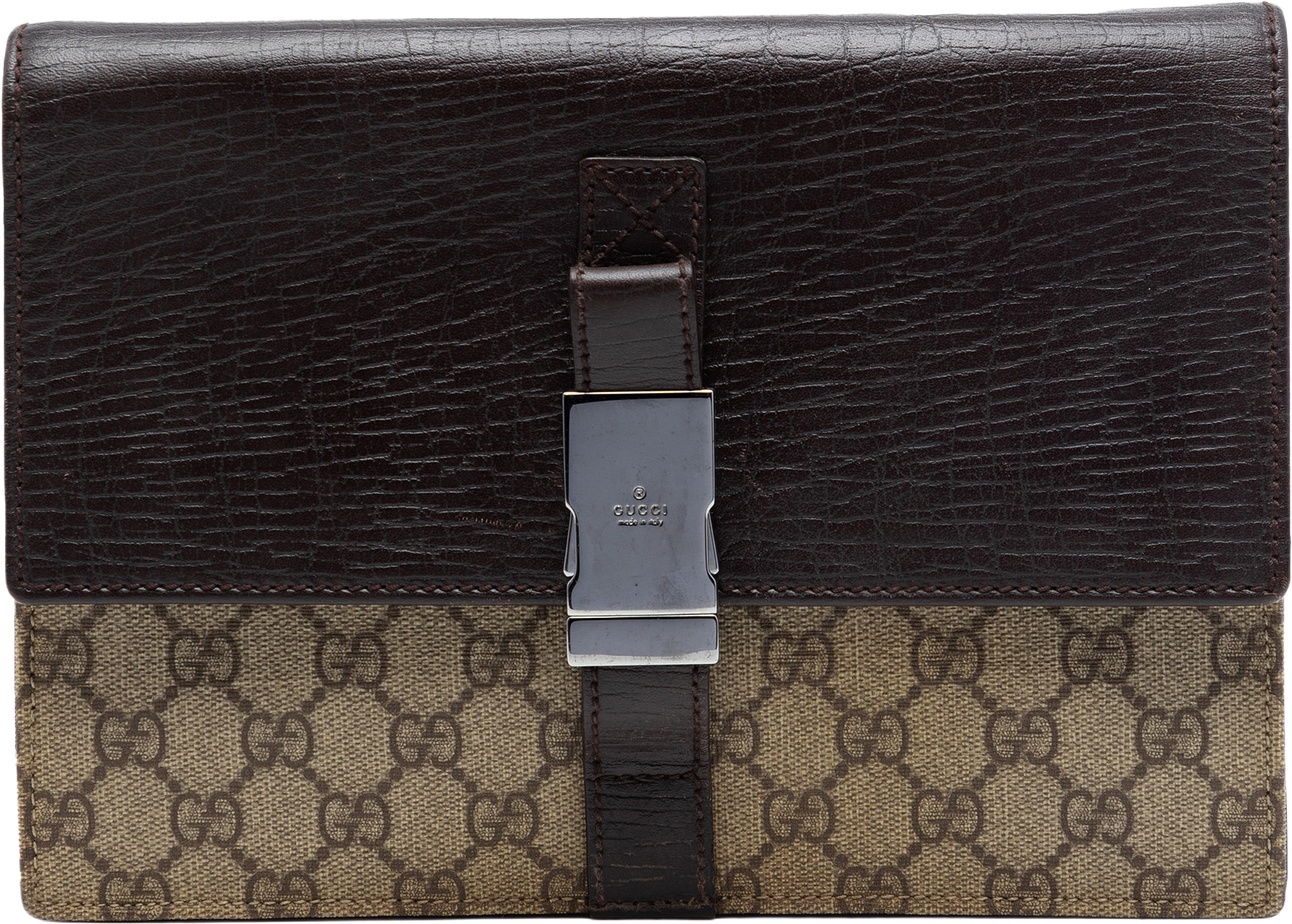 Gucci Gg Supreme Clutch, från Luxclusif, i färgen beige.