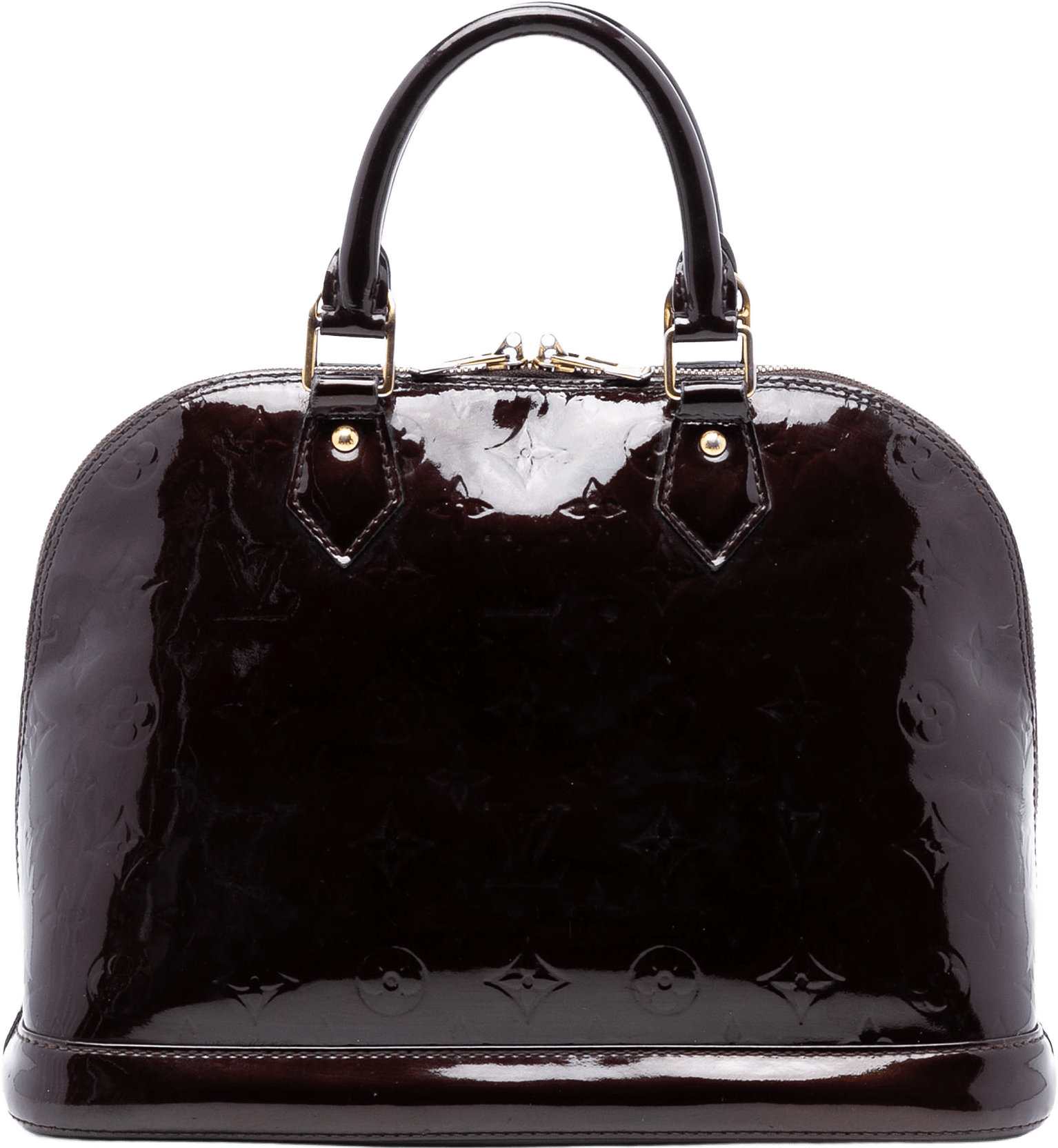 Louis Vuitton Monogram Vernis Alma Pm, från Luxclusif, i färgen plum.