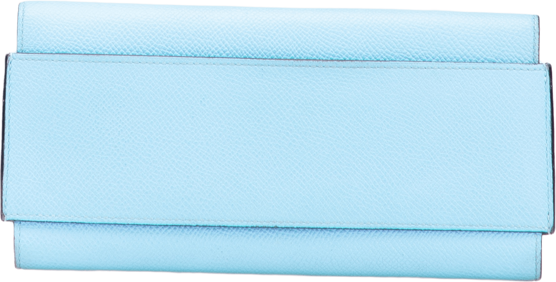 Hermès Epsom Passant Long Wallet, från Luxclusif, i färgen blue.