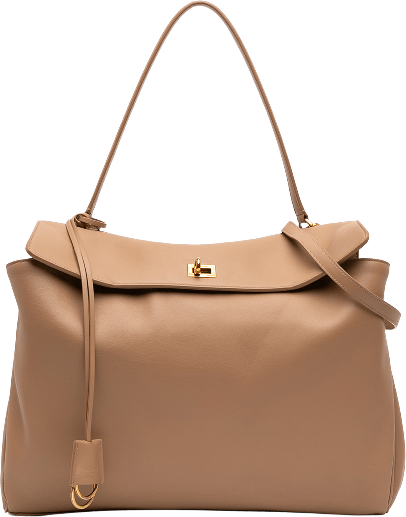 Balenciaga Large Smooth Calfskin Rodeo Satchel, från Luxclusif, i färgen beige.