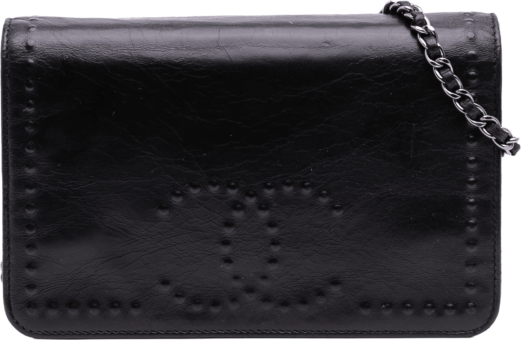 Chanel Cc Embossed Lambskin Wallet On Chain, från Luxclusif, i färgen black.