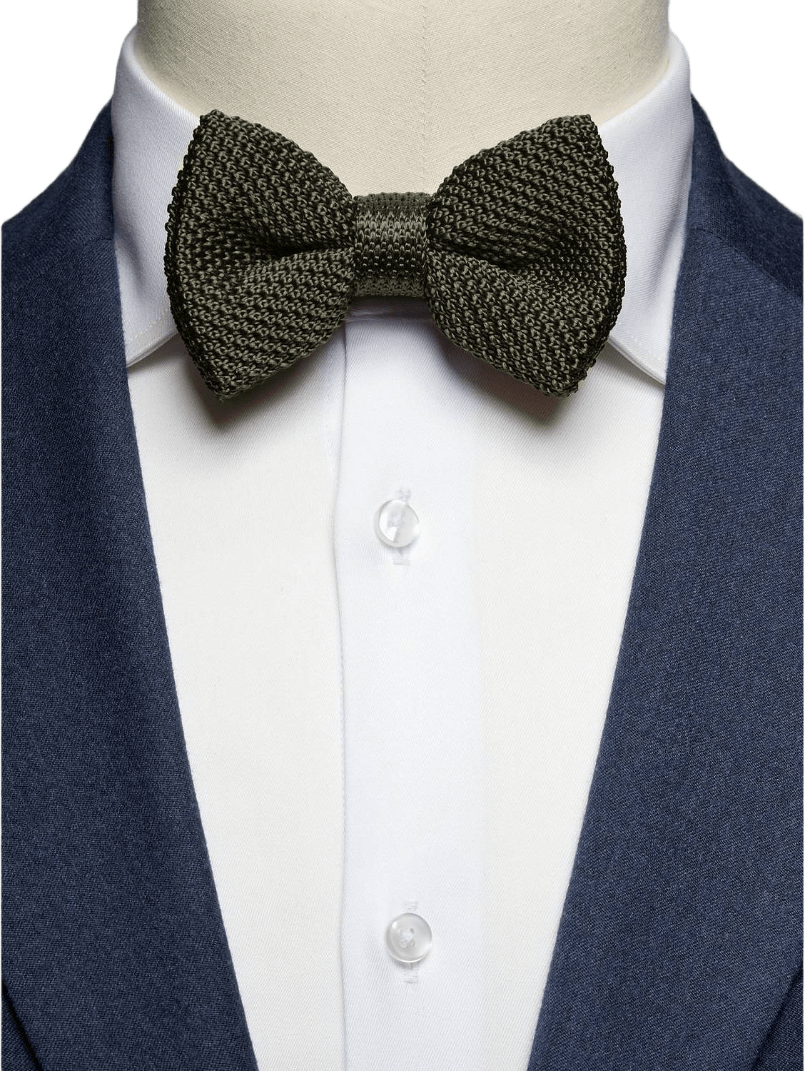 Knitted Bow Tie, från John Henric, i färgen olive green.