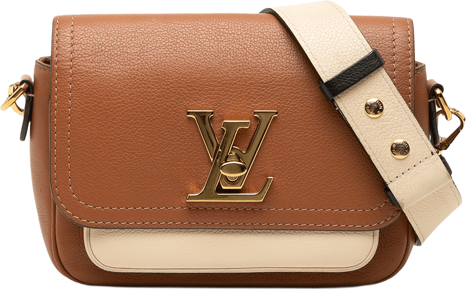 Louis Vuitton Grained Calfskin Lockme Tender, från Luxclusif, i färgen brun.