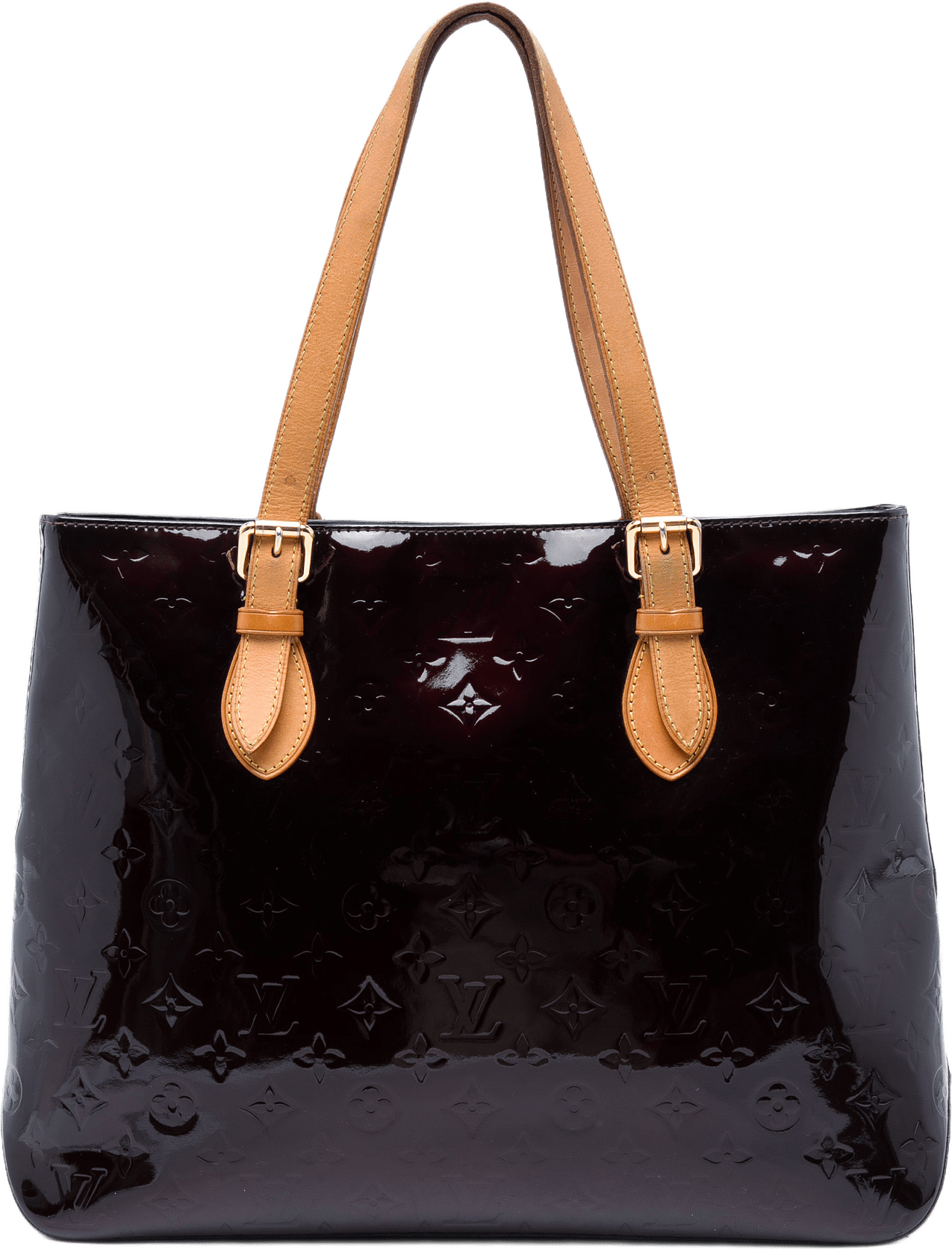 Louis Vuitton Monogram Vernis Brentwood, från Luxclusif, i färgen purpur.