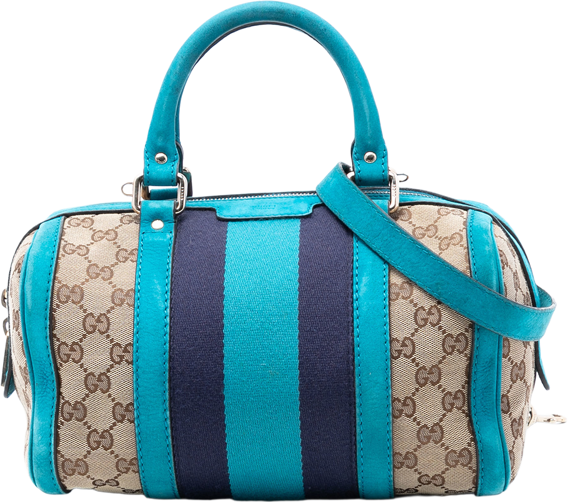 Gucci Small Gg Canvas Web Joy Boston Bag, från Luxclusif, i färgen beige.