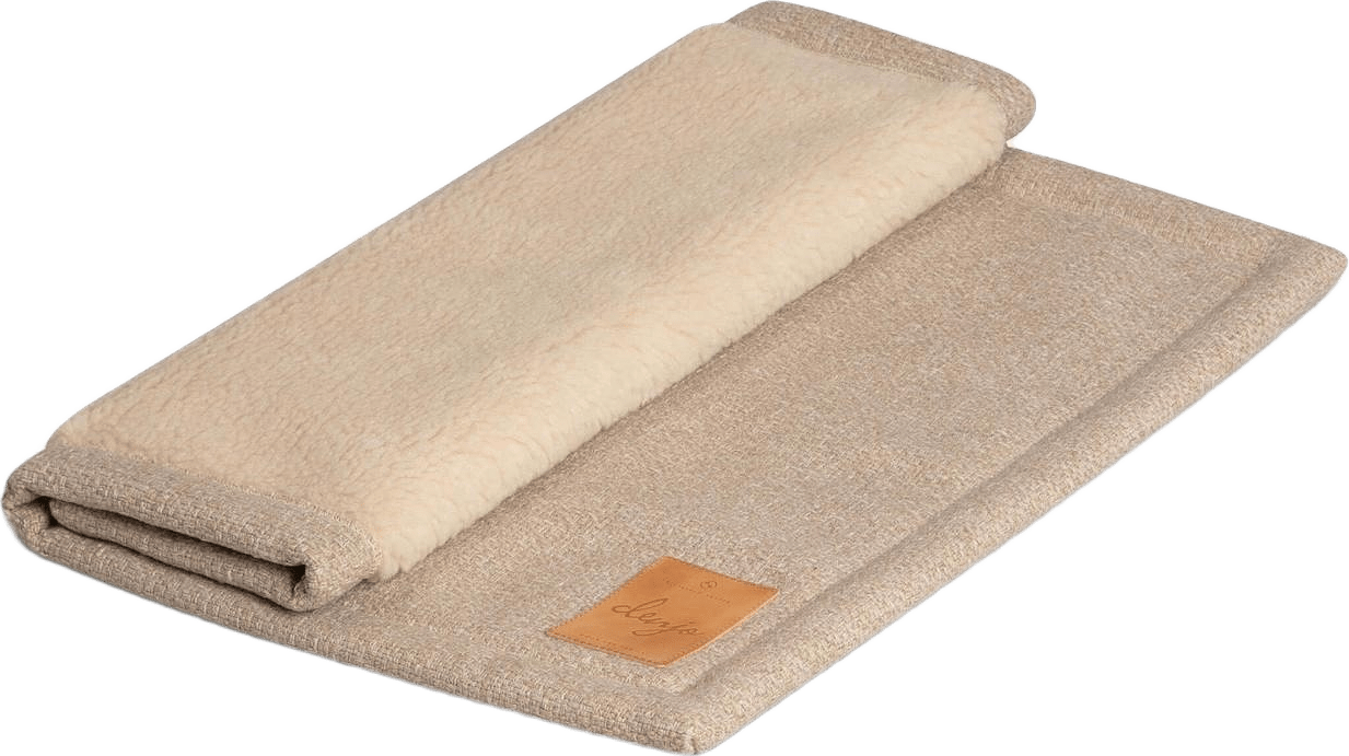 Resefilt Snuggle Med Läderdetalj Sand - Denjo Dogs