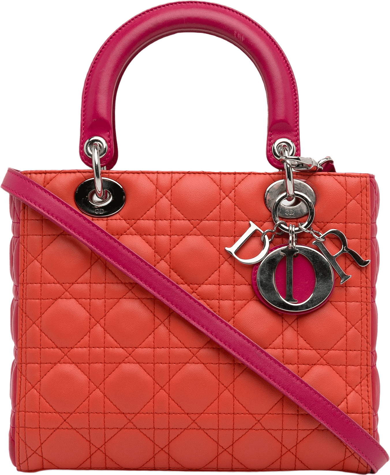 Dior Medium Bicolor Lambskin Cannage Lady Dior