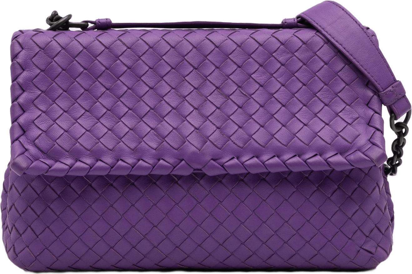 Bottega Veneta Small Nappa Intrecciato Olimpia Shoulder Bag, från Luxclusif, i färgen dark purple.