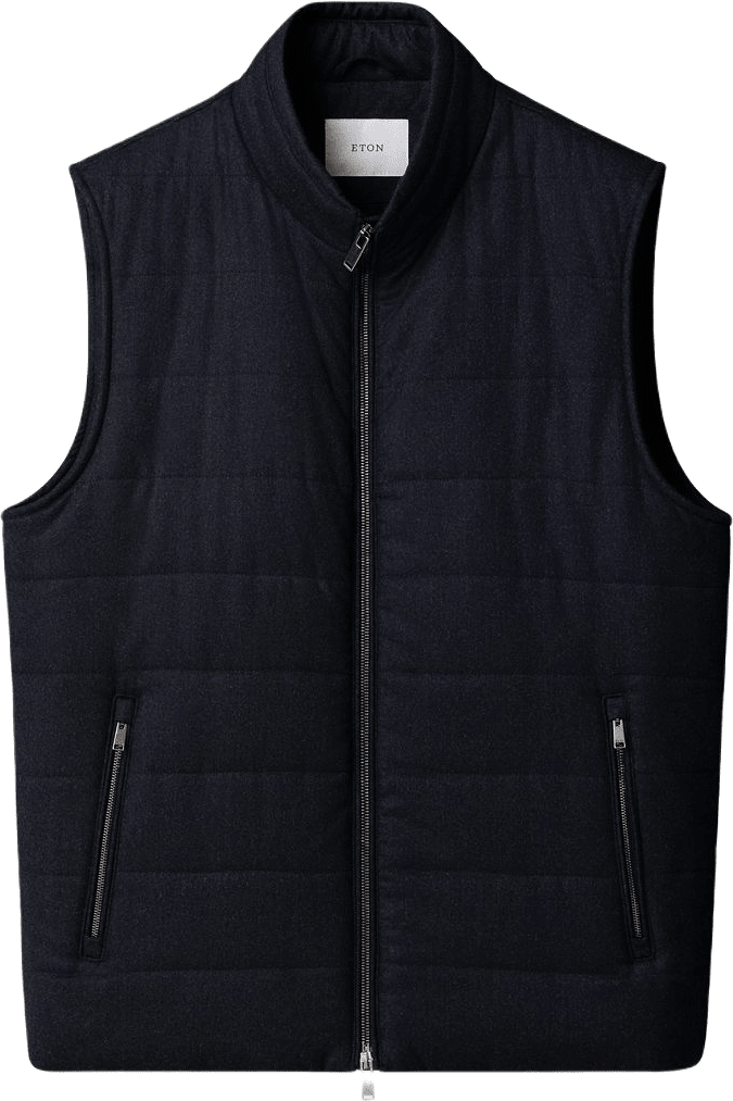 Vadderad Väst, från Eton, i färgen navy blue.