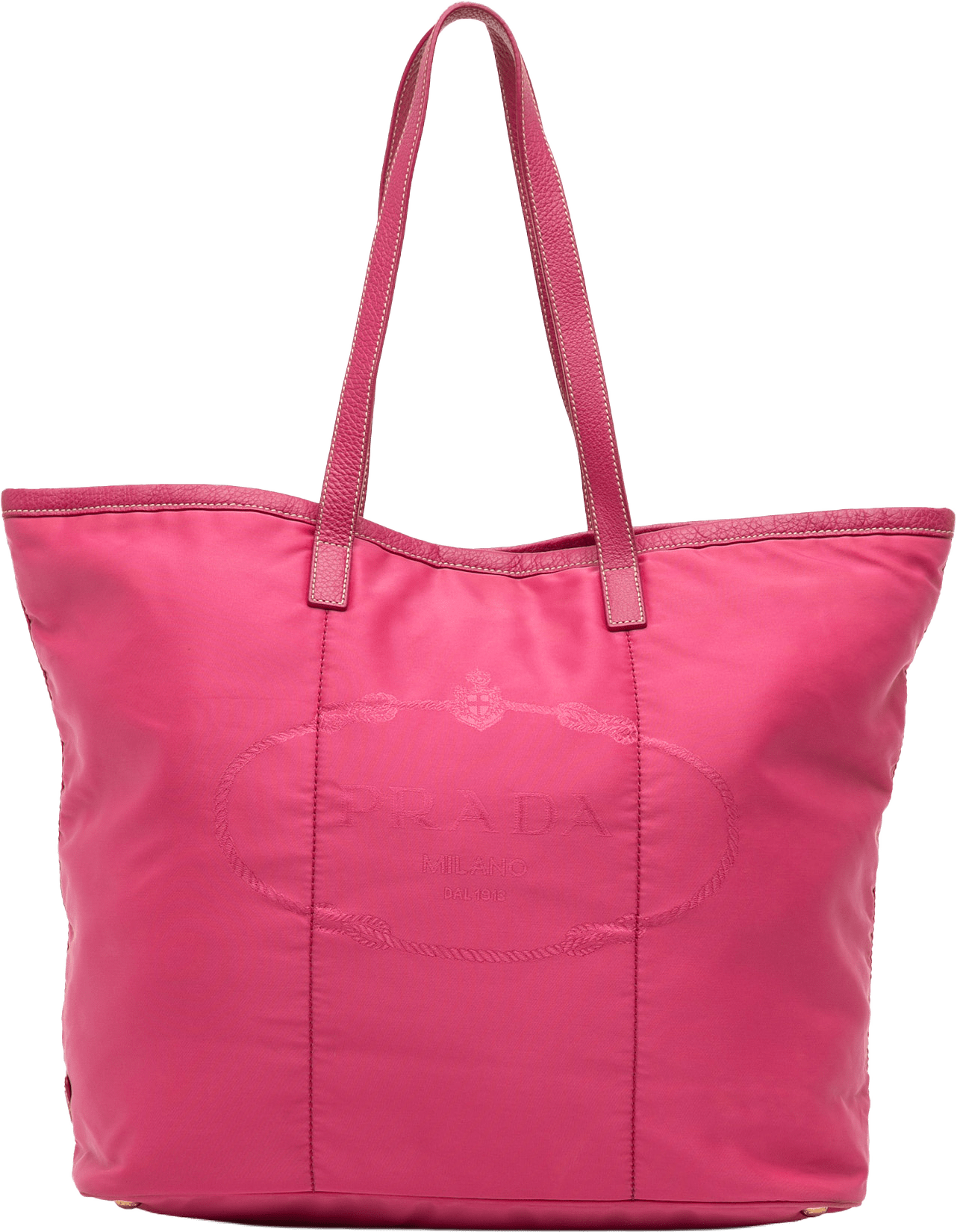 Prada Tessuto Canapa Logo Tote, från Luxclusif, i färgen pink.