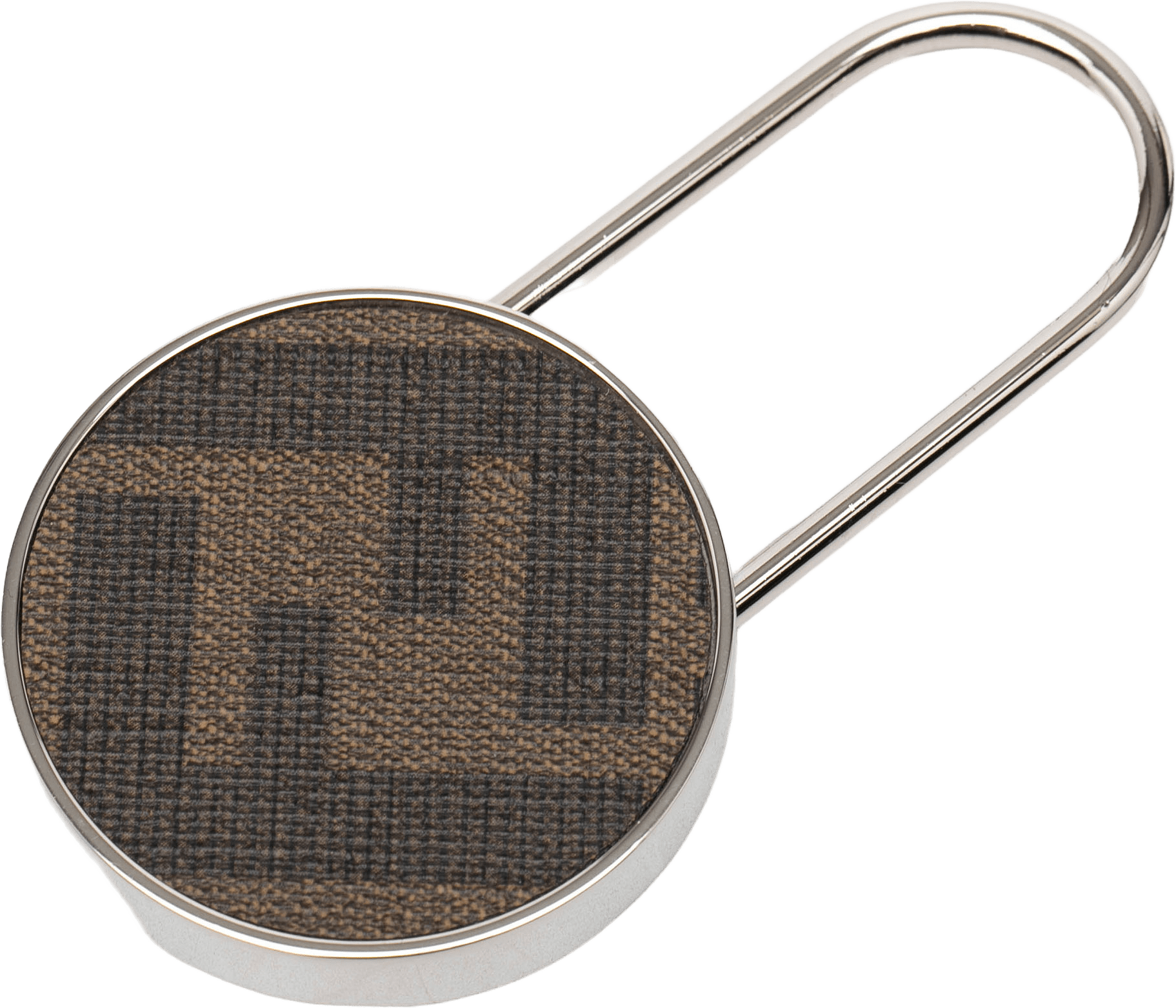 Fendi Silver Plated And Coated Canvas Zucca Key Ring, från Luxclusif, i färgen silver.