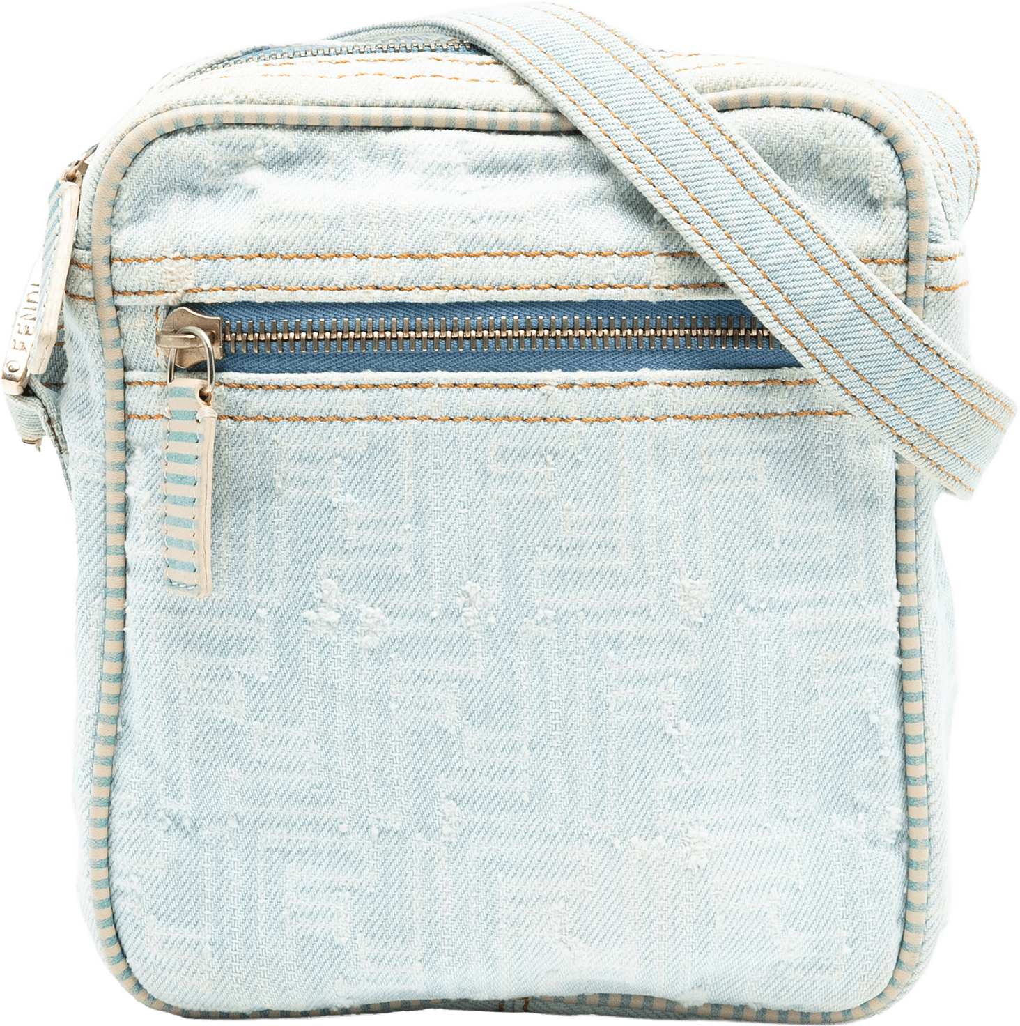 Fendi Zucca Denim Crossbody, från Luxclusif, i färgen light blue.