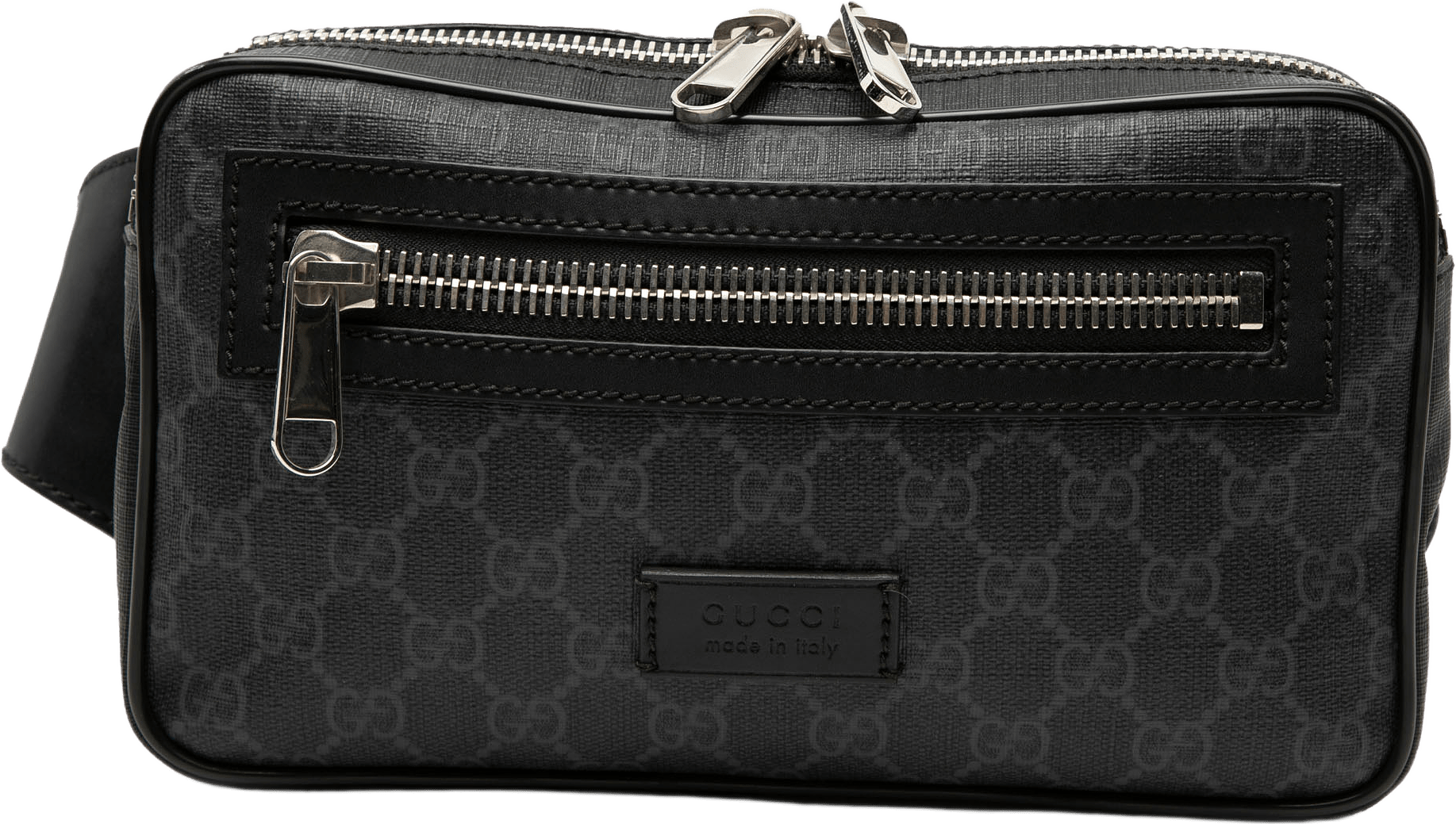 Gucci Small Gg Supreme Web Belt Bag, från Luxclusif, i färgen black.