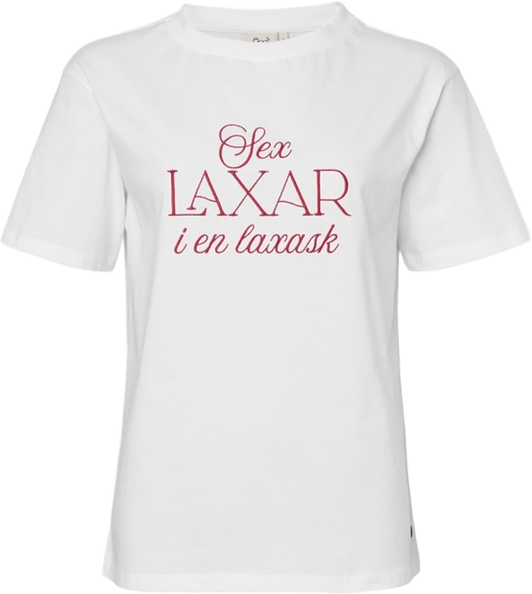Sex Laxar T-shirt Vit, från emmamalena, i färgen vit.