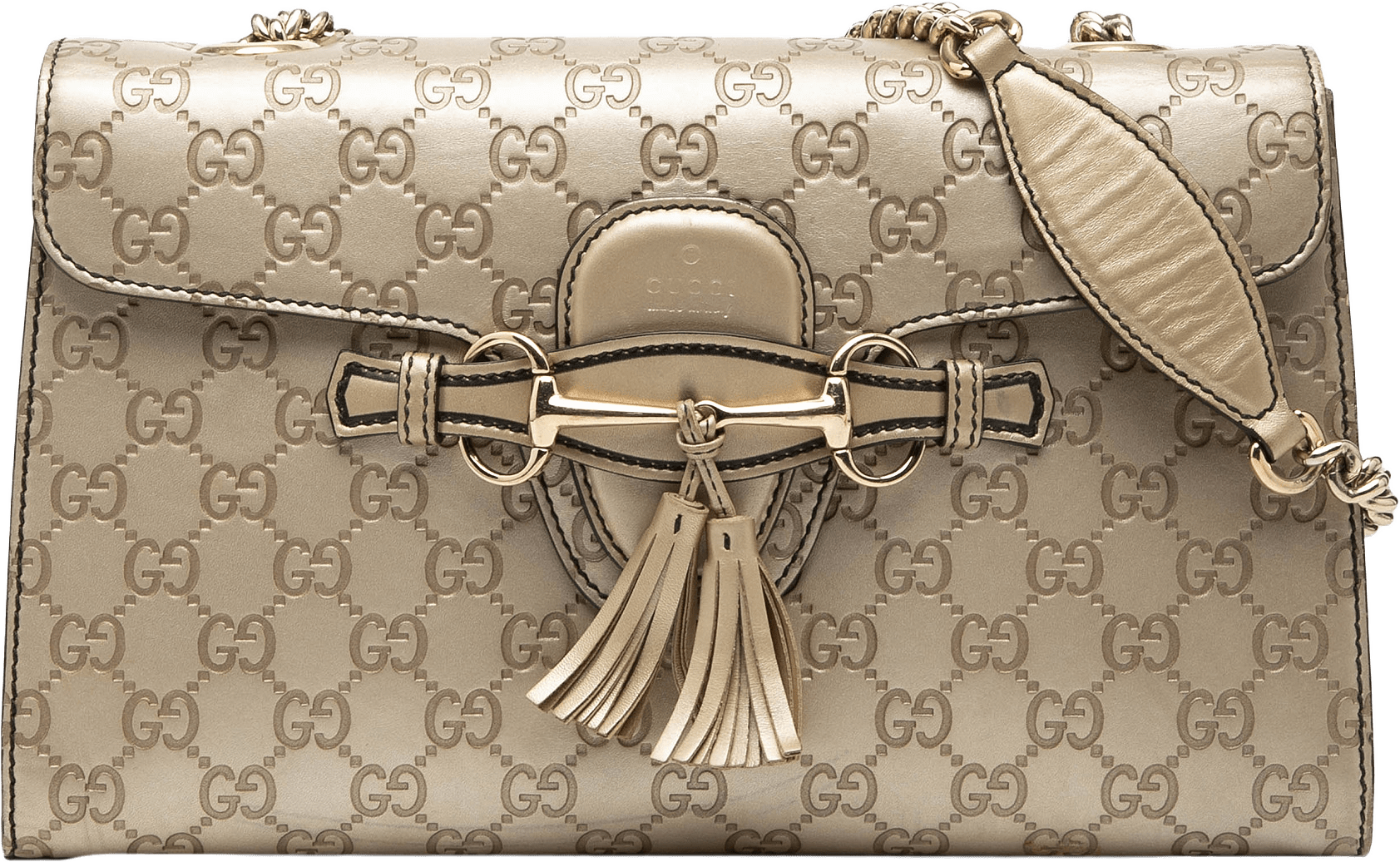 Gucci Medium Guccissima Emily Shoulder Bag, från Luxclusif, i färgen light gold.
