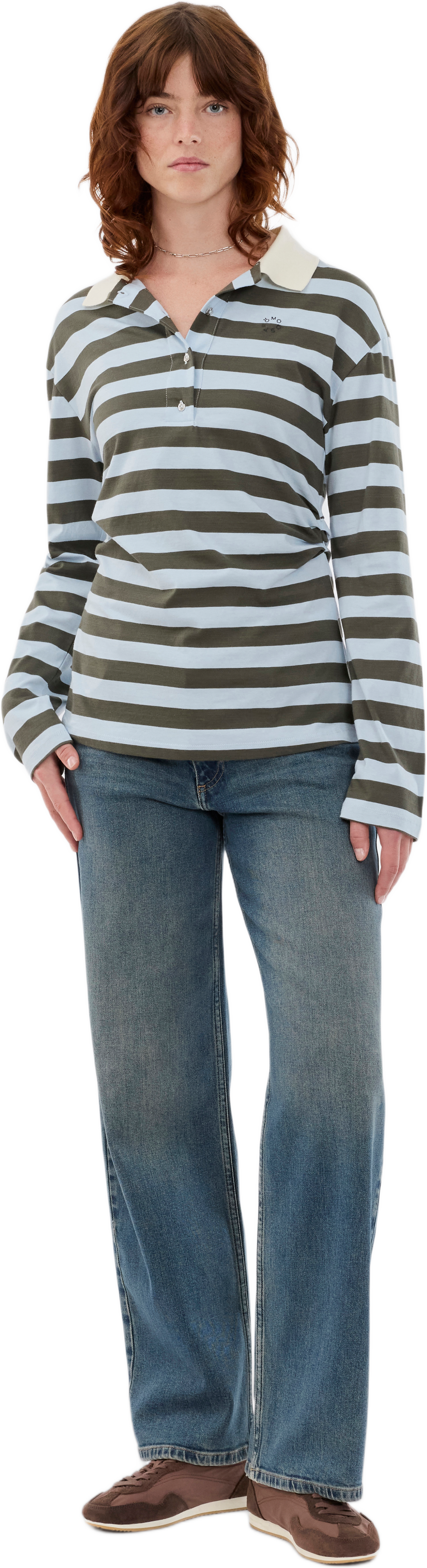 Stetsonmd Ls Stripe Polo, från Modström, i färgen cashmere beluga stripe.