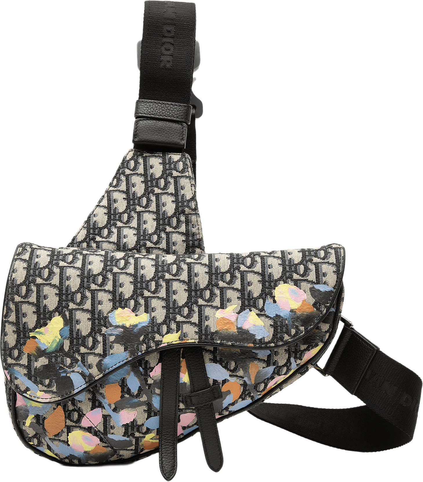 Dior Alex Foxton Oblique Canvas Saddle Crossbody, från Luxclusif, i färgen blue.