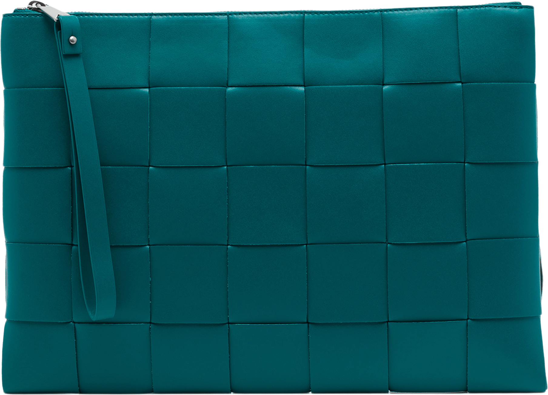 Bottega Veneta Nappa Maxi Intrecciato Cassette Flat Pouch, från Luxclusif, i färgen blå.