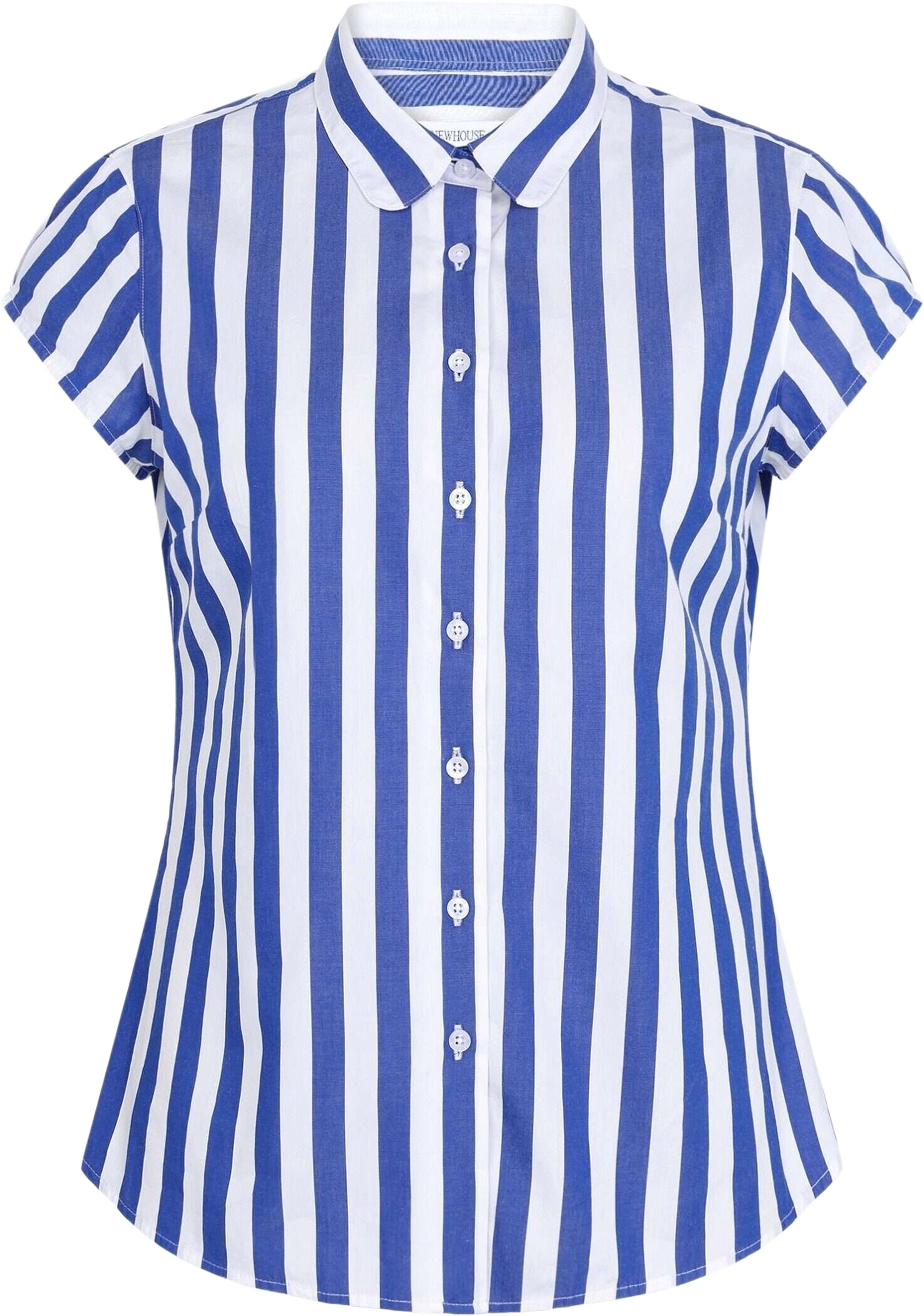 Vera Bold Streaks Shirt, från Newhouse, i färgen kornblå.