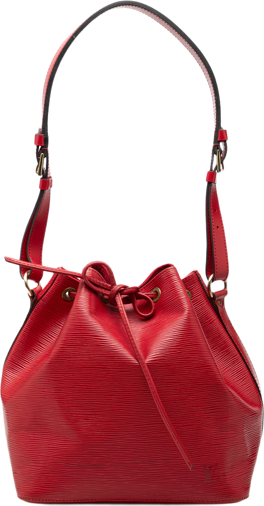 Louis Vuitton Epi Petit Noe, från Luxclusif, i färgen röd.