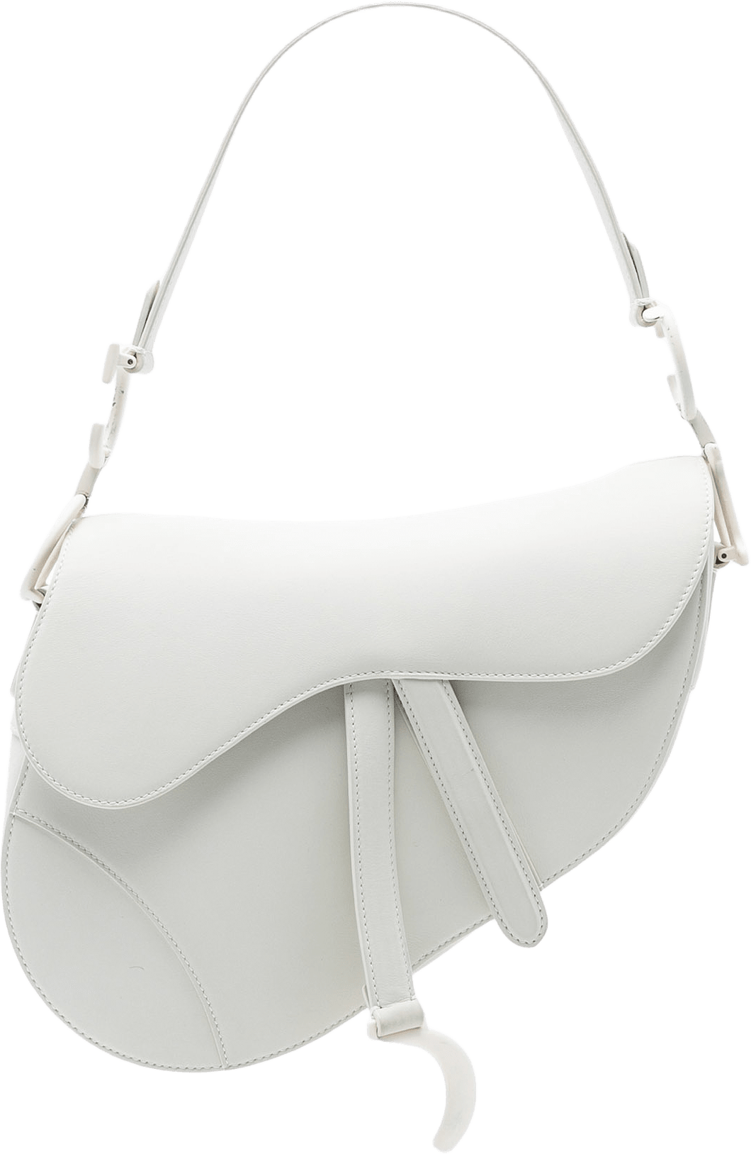 Dior Ultra Matte Calfskin Saddle Bag, från Luxclusif, i färgen white.