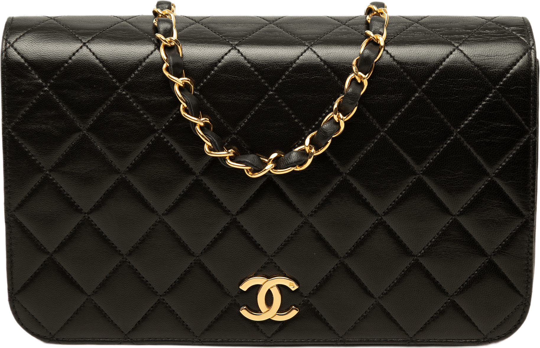 Chanel Cc Quilted Lambskin Full Single Flap, från Luxclusif, i färgen svart.