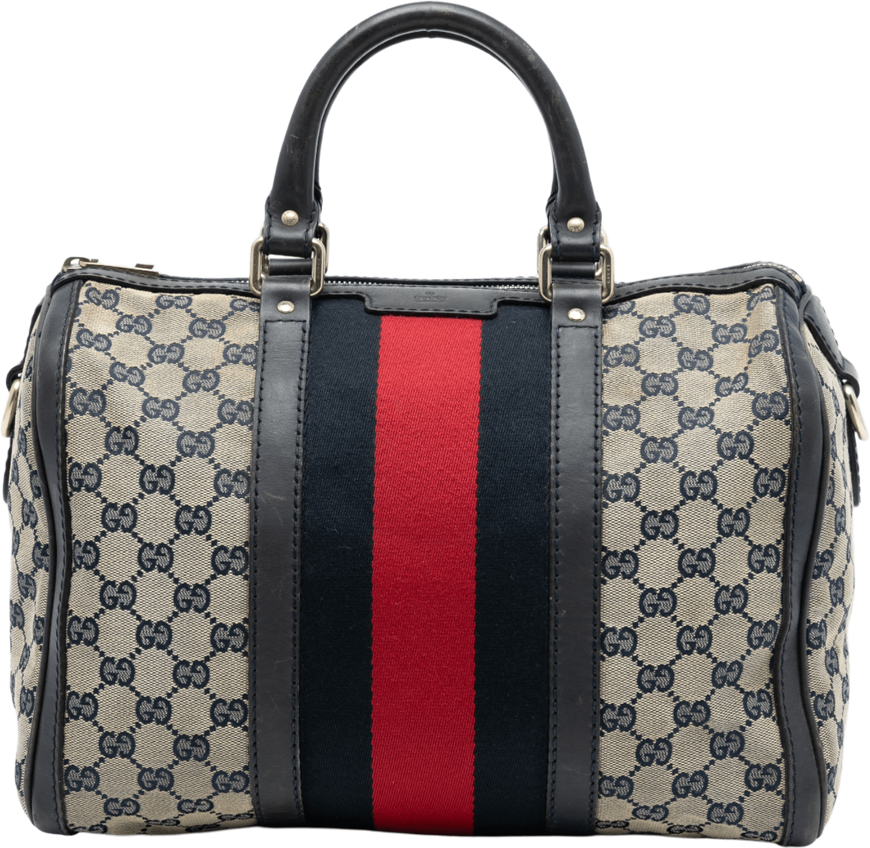 Gucci Medium Gg Canvas Web Joy Boston Bag, från Luxclusif, i färgen beige.