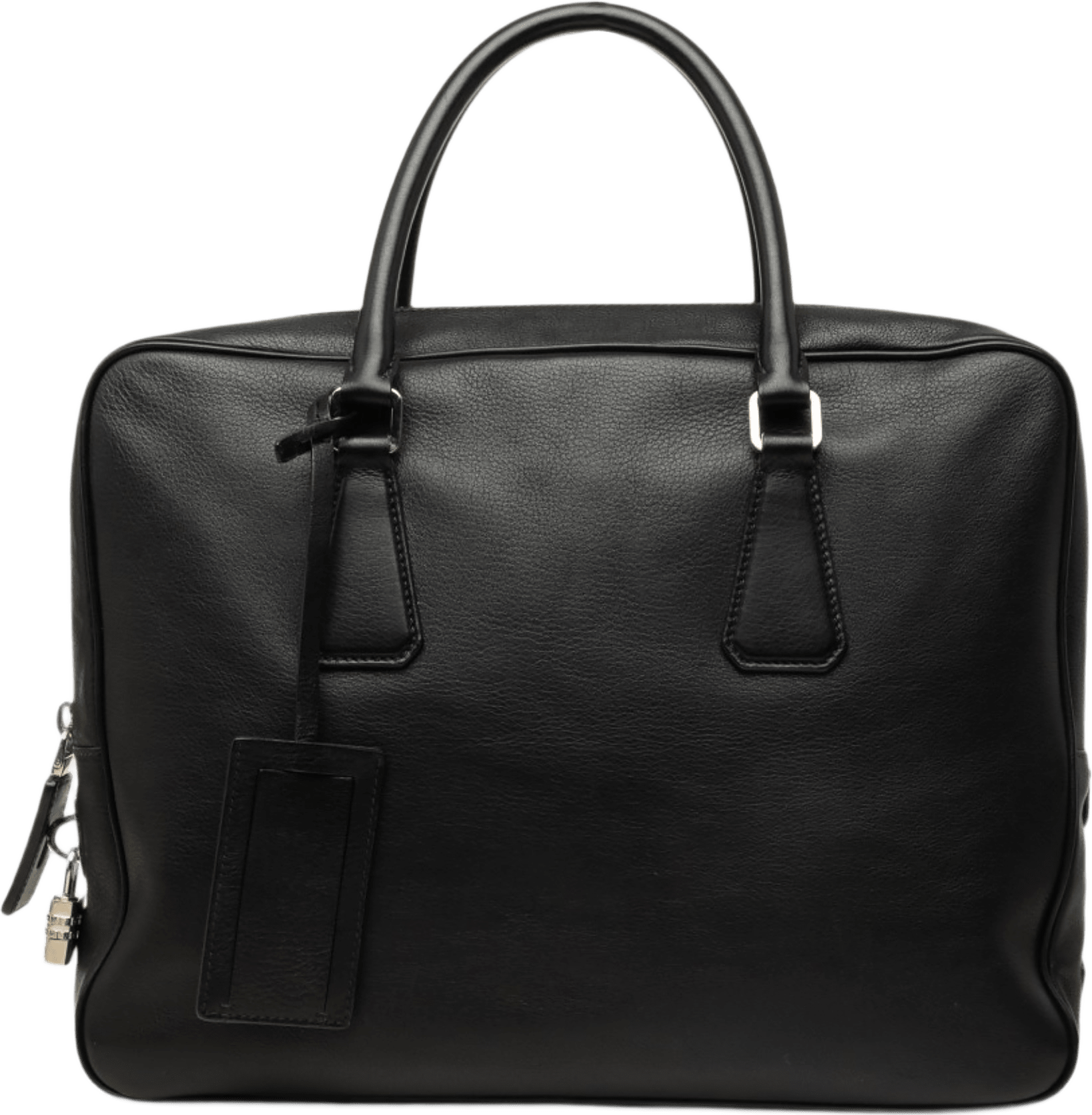Prada Vitello City Briefcase, från Luxclusif, i färgen svart.