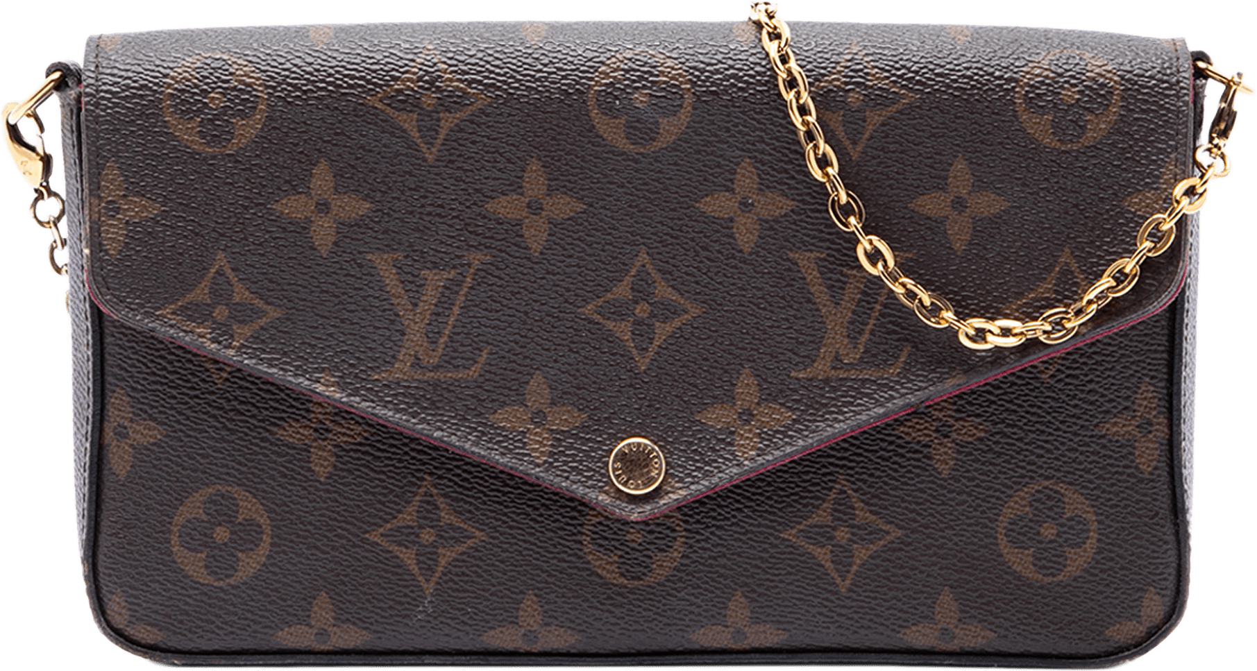 Louis Vuitton Monogram Pochette Felicie, från Luxclusif, i färgen brun.