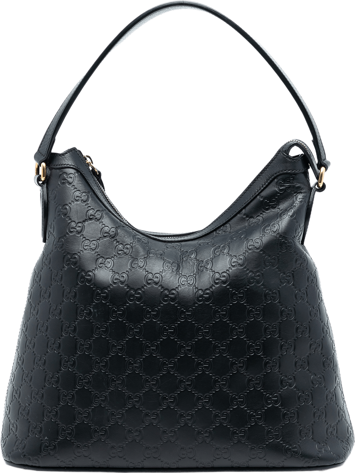 Gucci Guccissima Linea A Satchel, från Luxclusif, i färgen black.