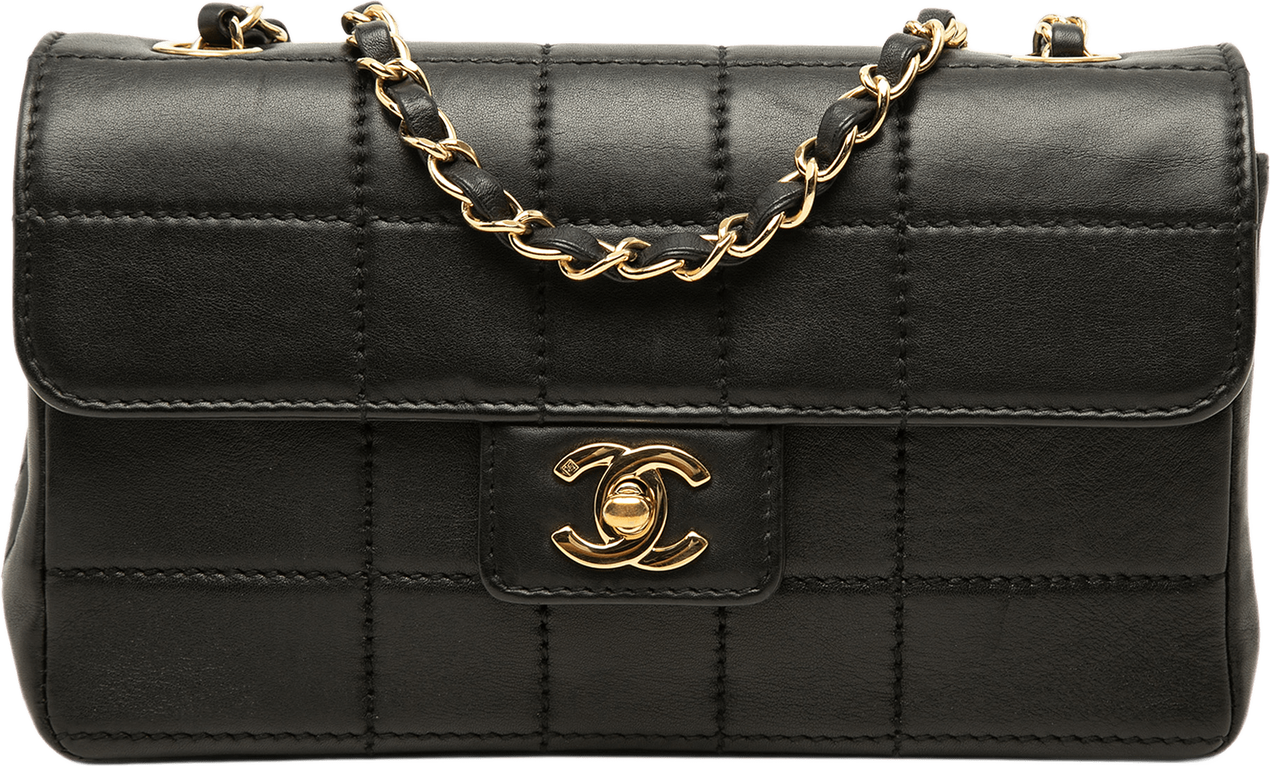 Chanel Chocolate Bar Lambskin Single Flap, från Luxclusif, i färgen svart.