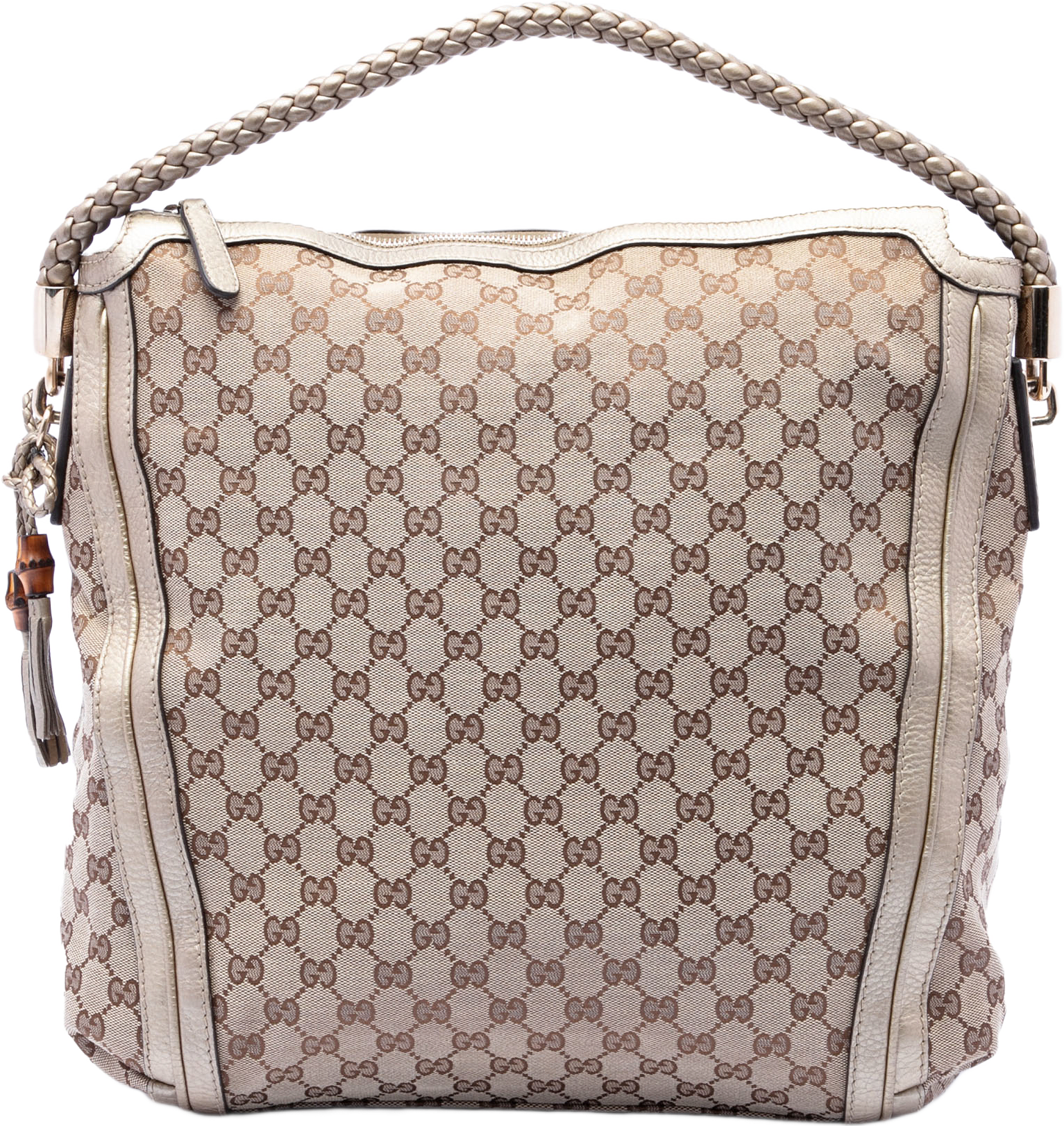Gucci Large Gg Canvas Bella Shoulder Bag, från Luxclusif, i färgen beige.