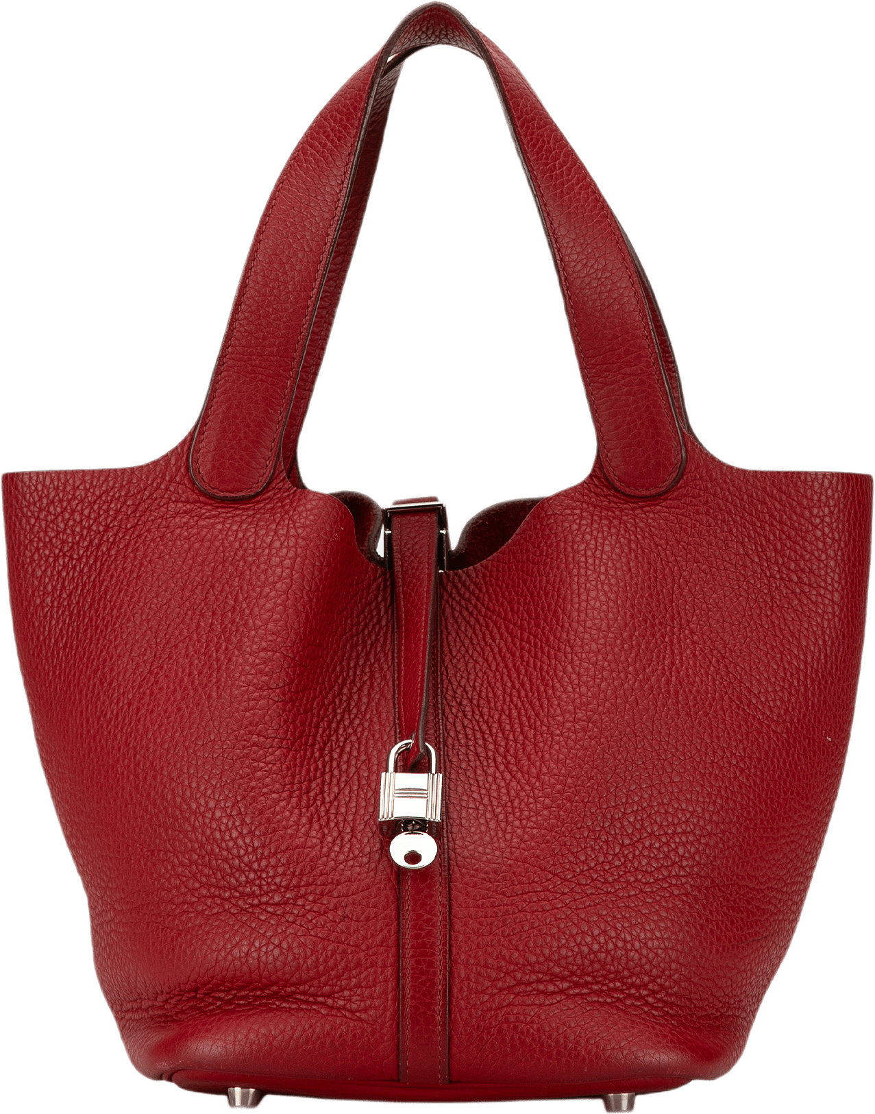 Hermès Clemence Picotin Lock 22, från Luxclusif, i färgen red.