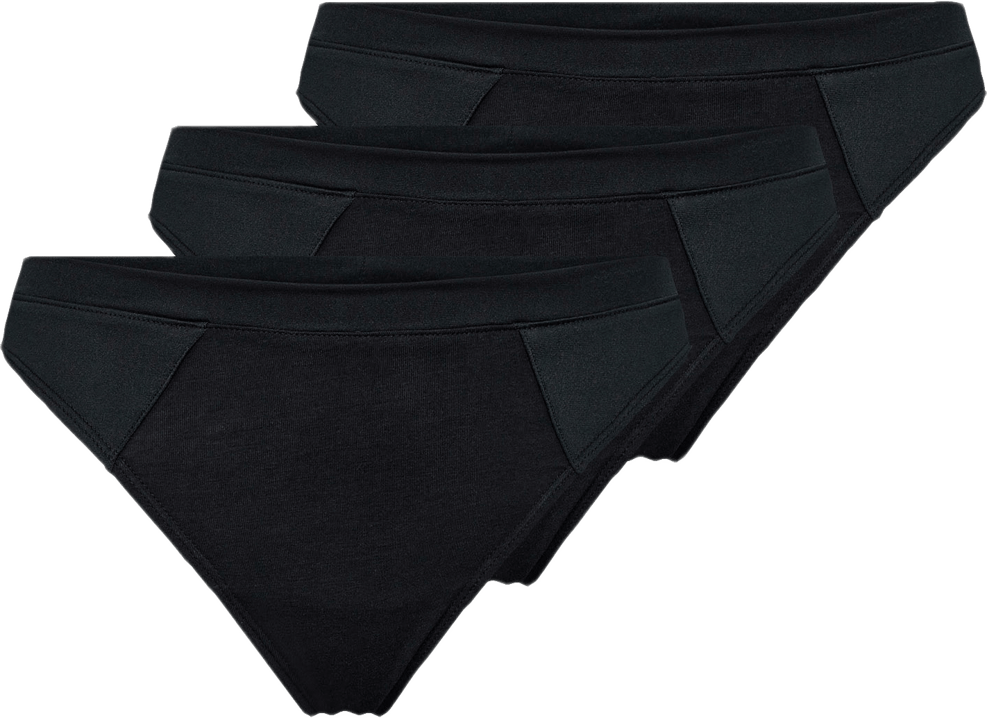 Ekologisk Bambuviskos, 3-pack String Trosa, Svart, från JBS of Denmark, i färgen black.