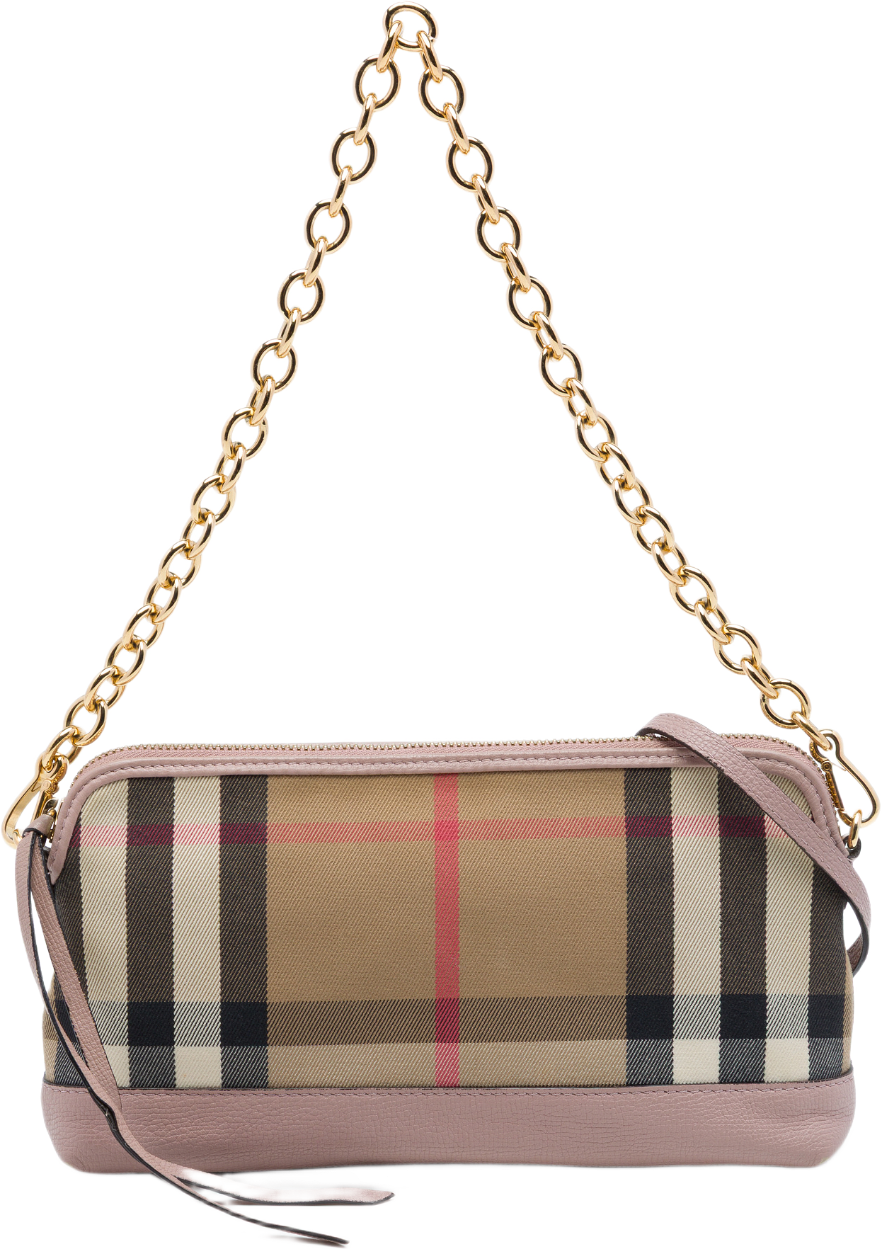 Burberry House Check Canvas Derby Abingdon Convertible Satchel, från Luxclusif, i färgen brun.